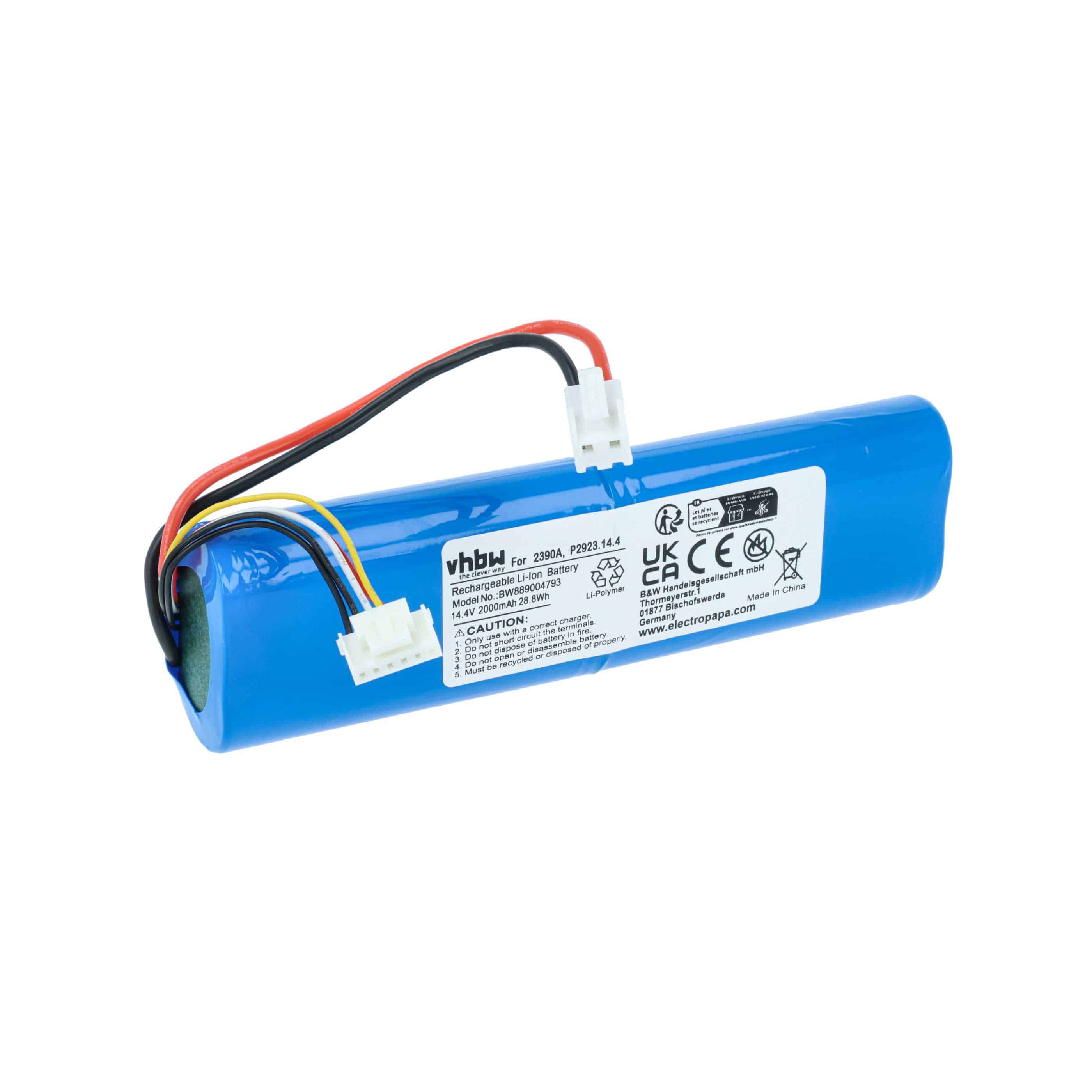 Battery replaces Bissel FOKZS900001R, P2923, P2923.14.4, 1627654, EAG101700JK8 for Bissell 2000mAh, 14.4V, Li-Ion