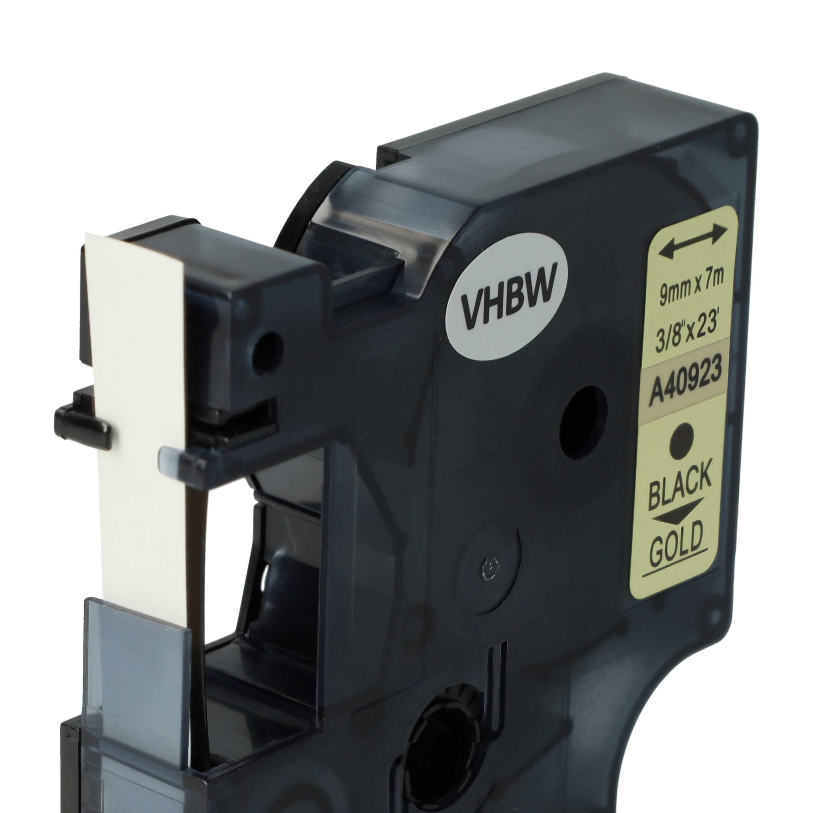 Label Tape replaces Dymo D1, 40923 - 9 mm Black to Gold