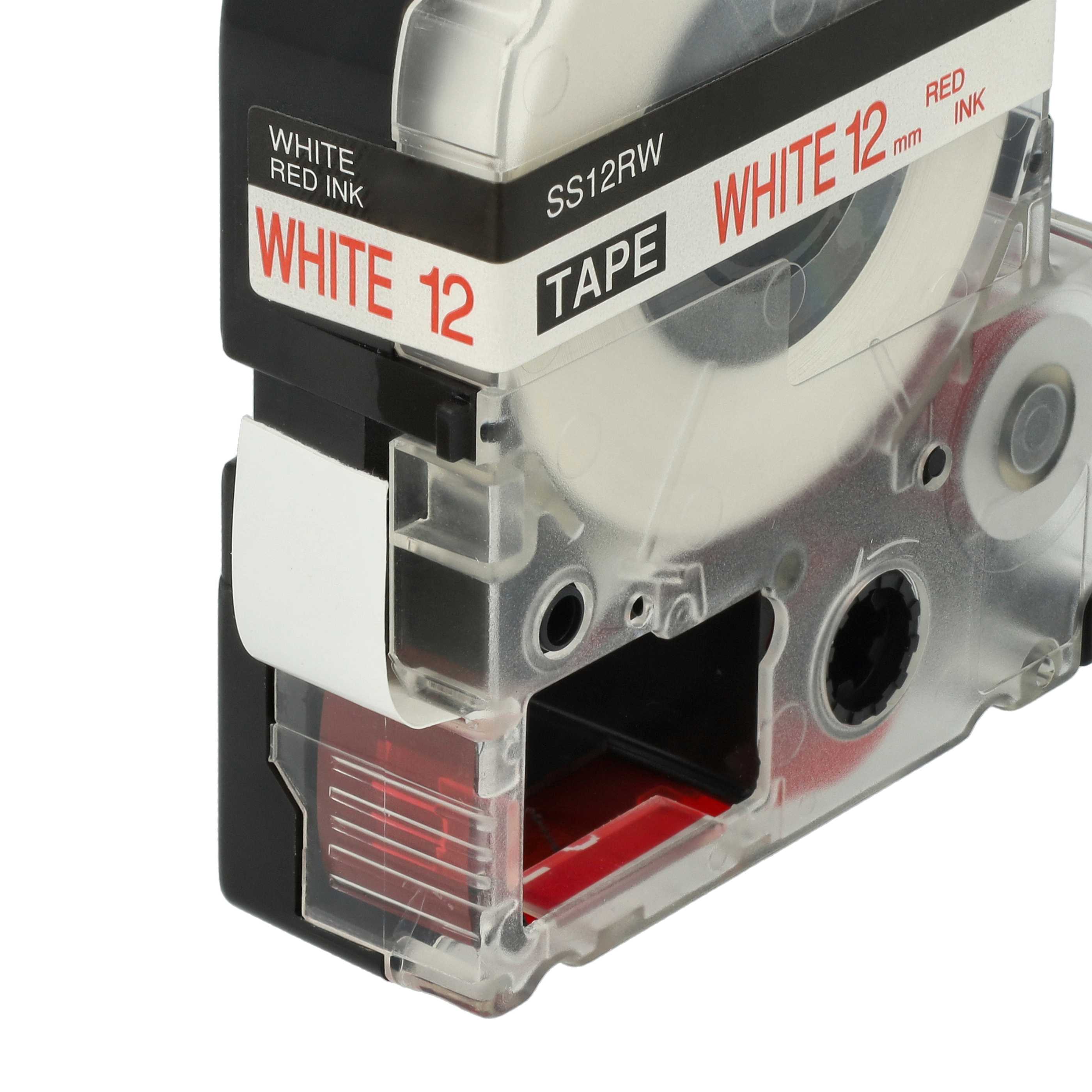 Label Tape replaces Epson LC-4WRN - 12 mm Red to White