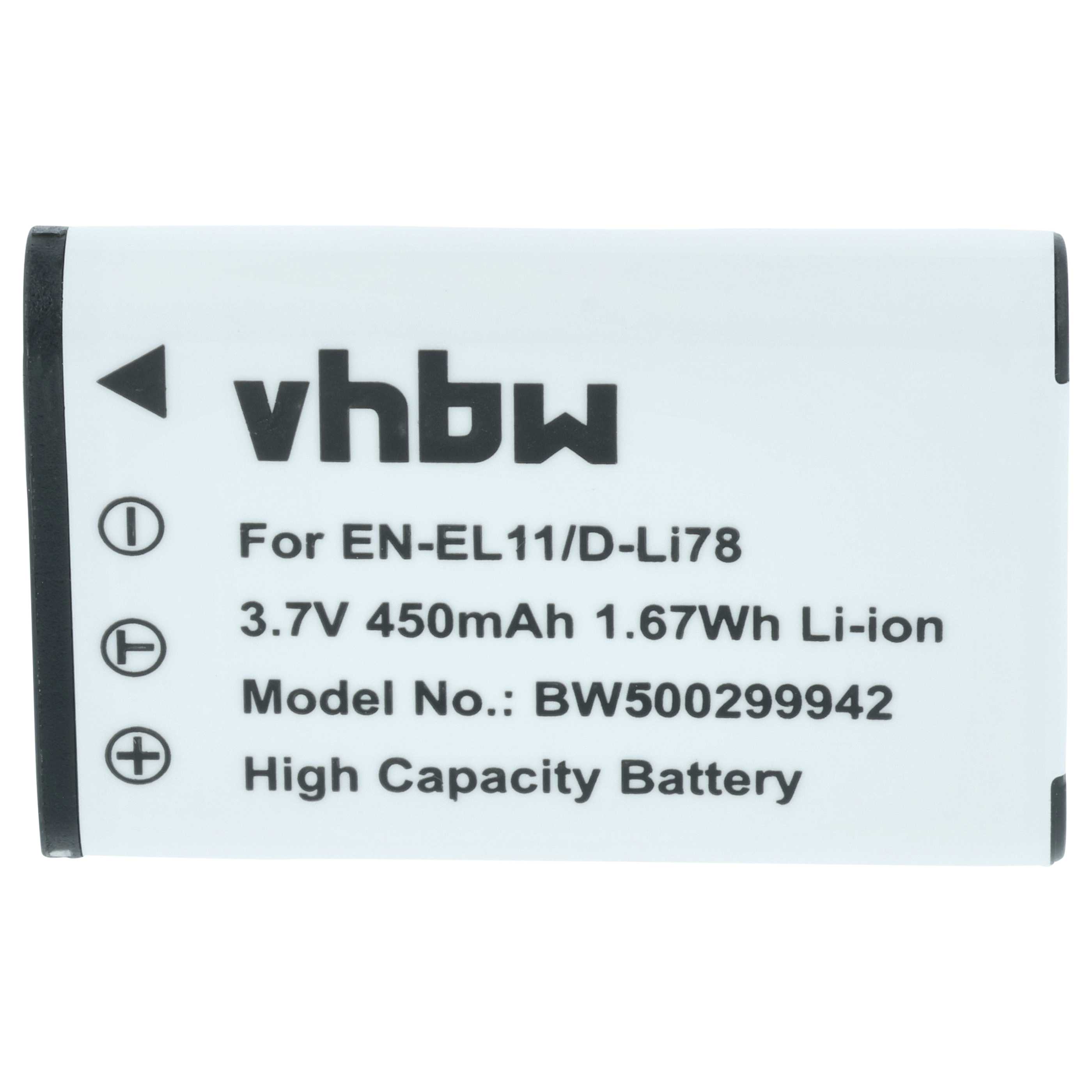 Batteria sostituisce Nikon EN-EL11 per fotocamera - 450mAh 3,6V Li-Ion