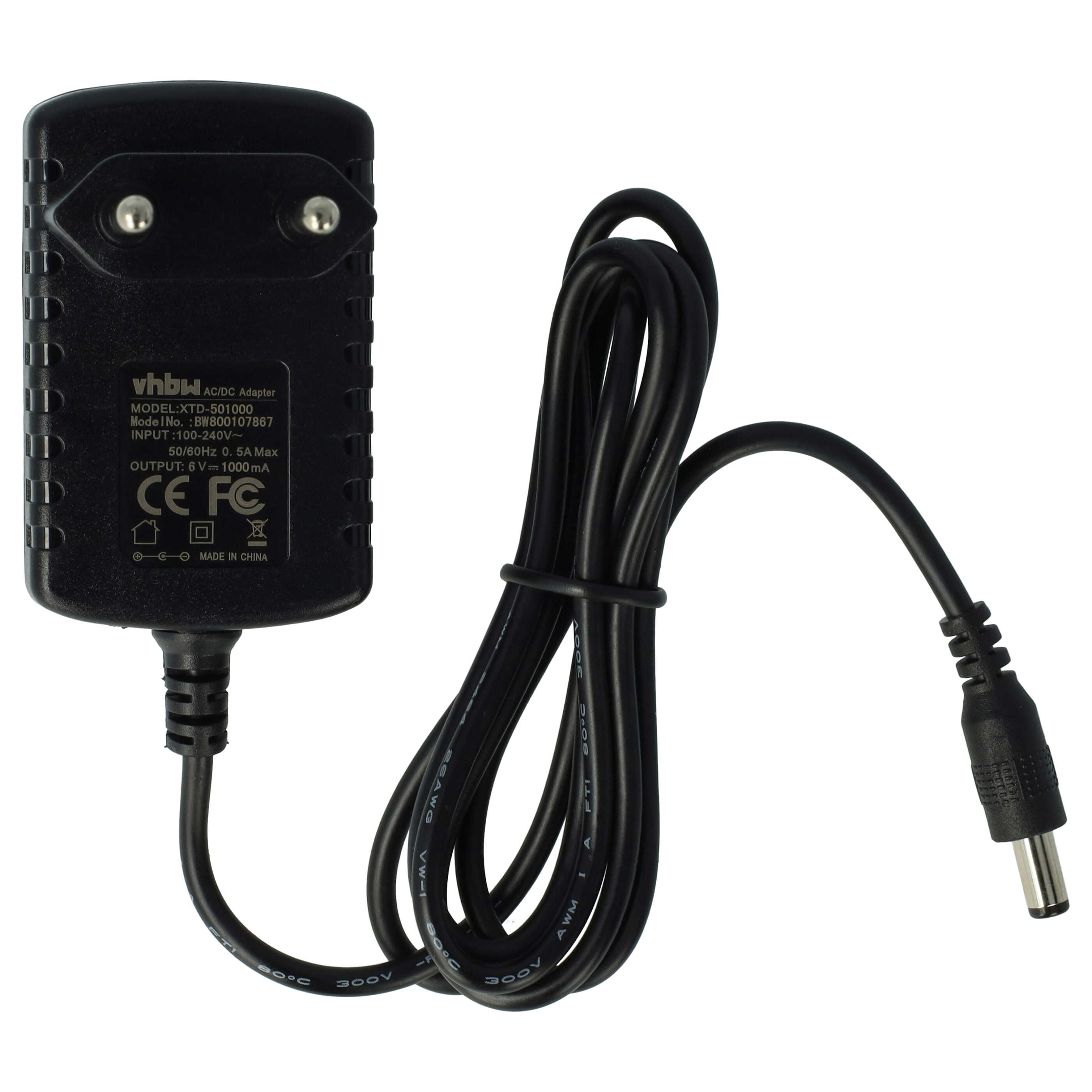 Power Adapter replaces Uebe type A, SW06-060E, PZN-03558547 for UebeBlood Pressure Monitor - 110 cm