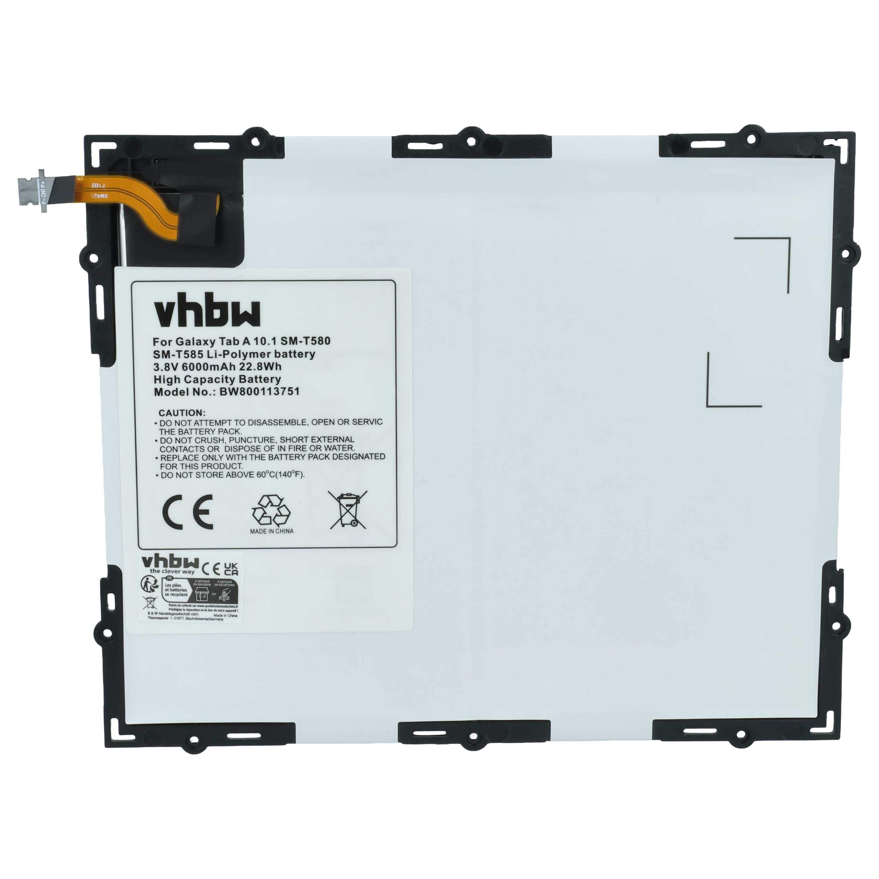 Batteria per tablet sostituisce Samsung GH43-04628A, EB-BT585ABE, EB-BT585ABA - 6000mAh 3,8V Li-Poly