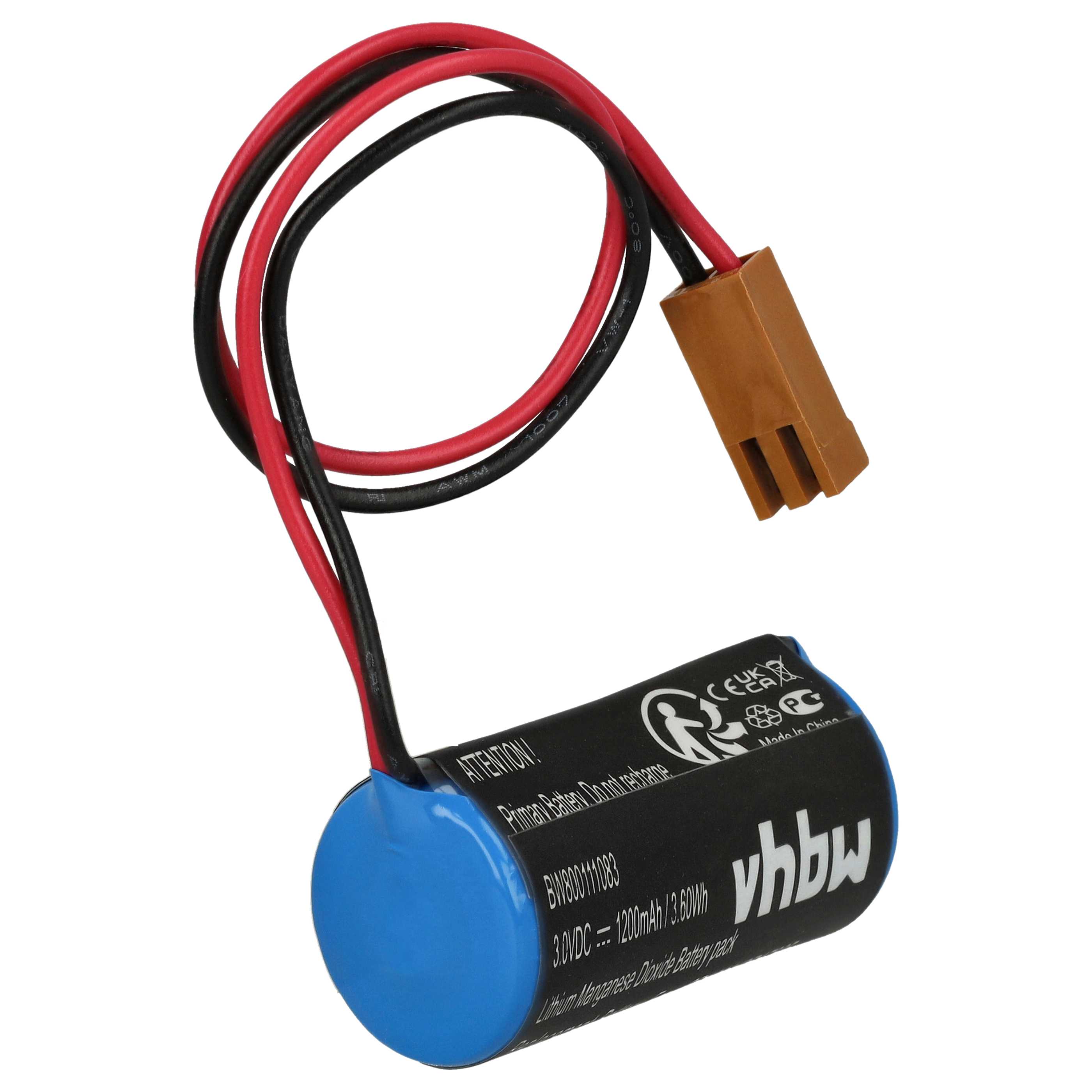 Industrial Robot Battery replaces 44A724534-001, A06B-0168-D111, A06B0168D111 - 1200 mAh 3 V Li-MnO2
