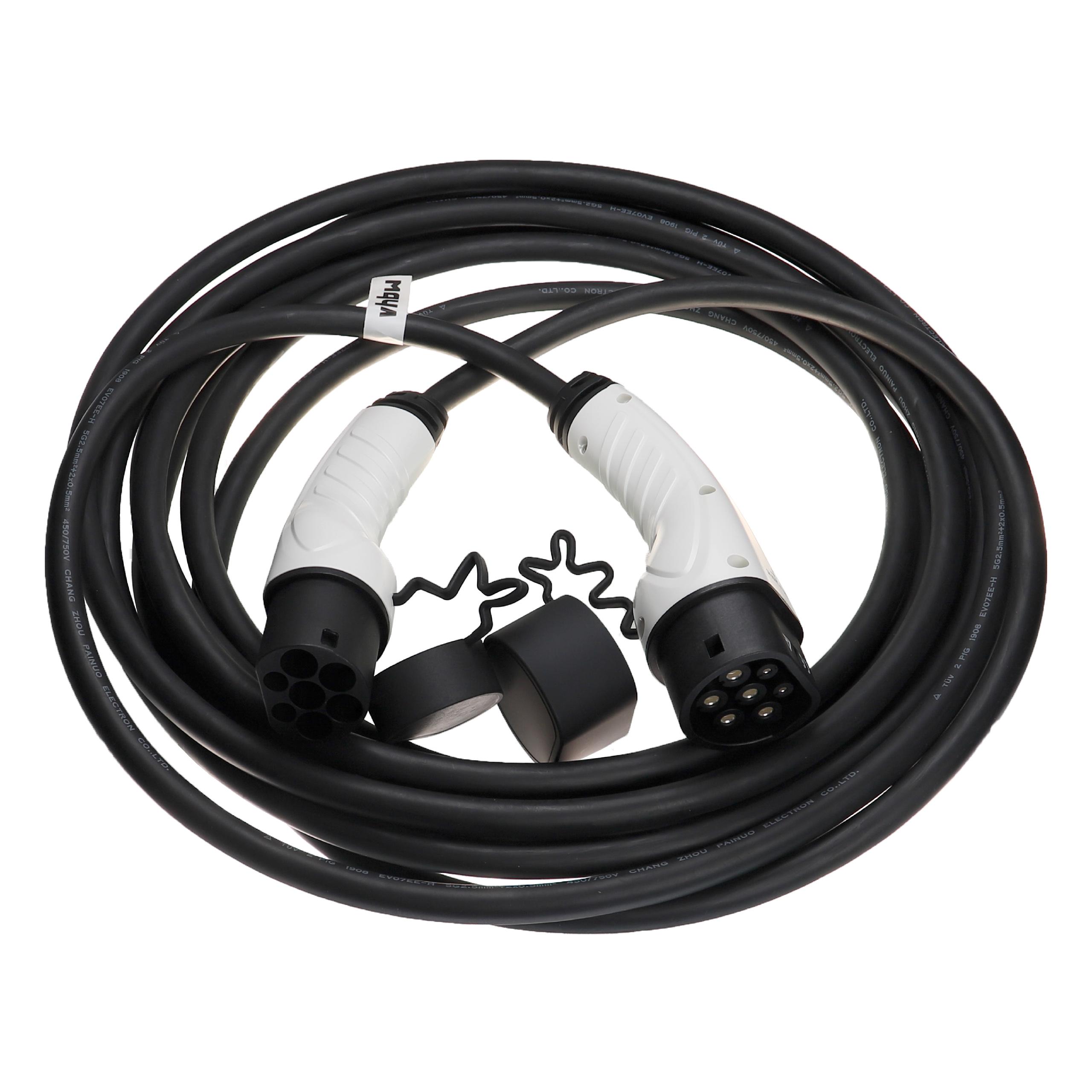 Cable de carga para coche eléctrico, híbrido enchufable - Cable tipo 2 a tipo 2, 3 fase, 16 A, 11 kW, 10 m
