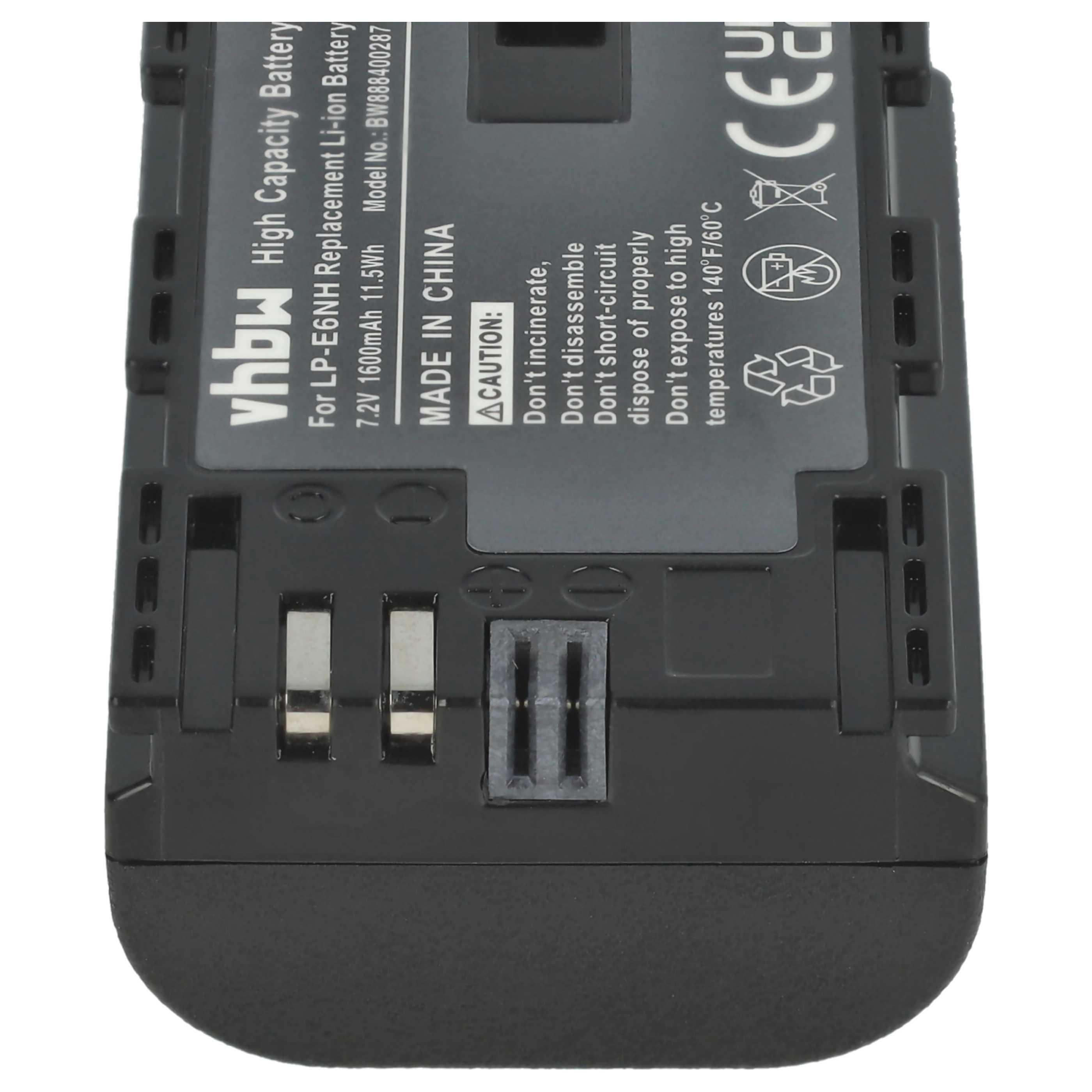 3x Battery replaces Canon LP-E6, LP-E6NH - 1600mAh, 7.2V, Li-Ion