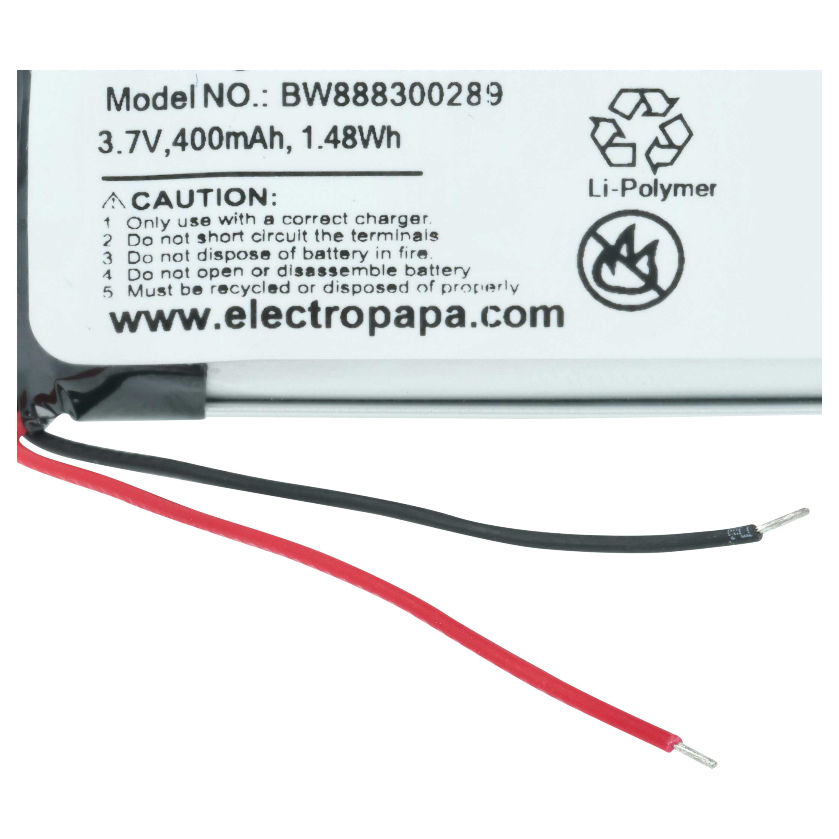 Batteria sostituisce Garmin 361-00126-00 per smartwatch - 400mAh 3,7V Li-Poly