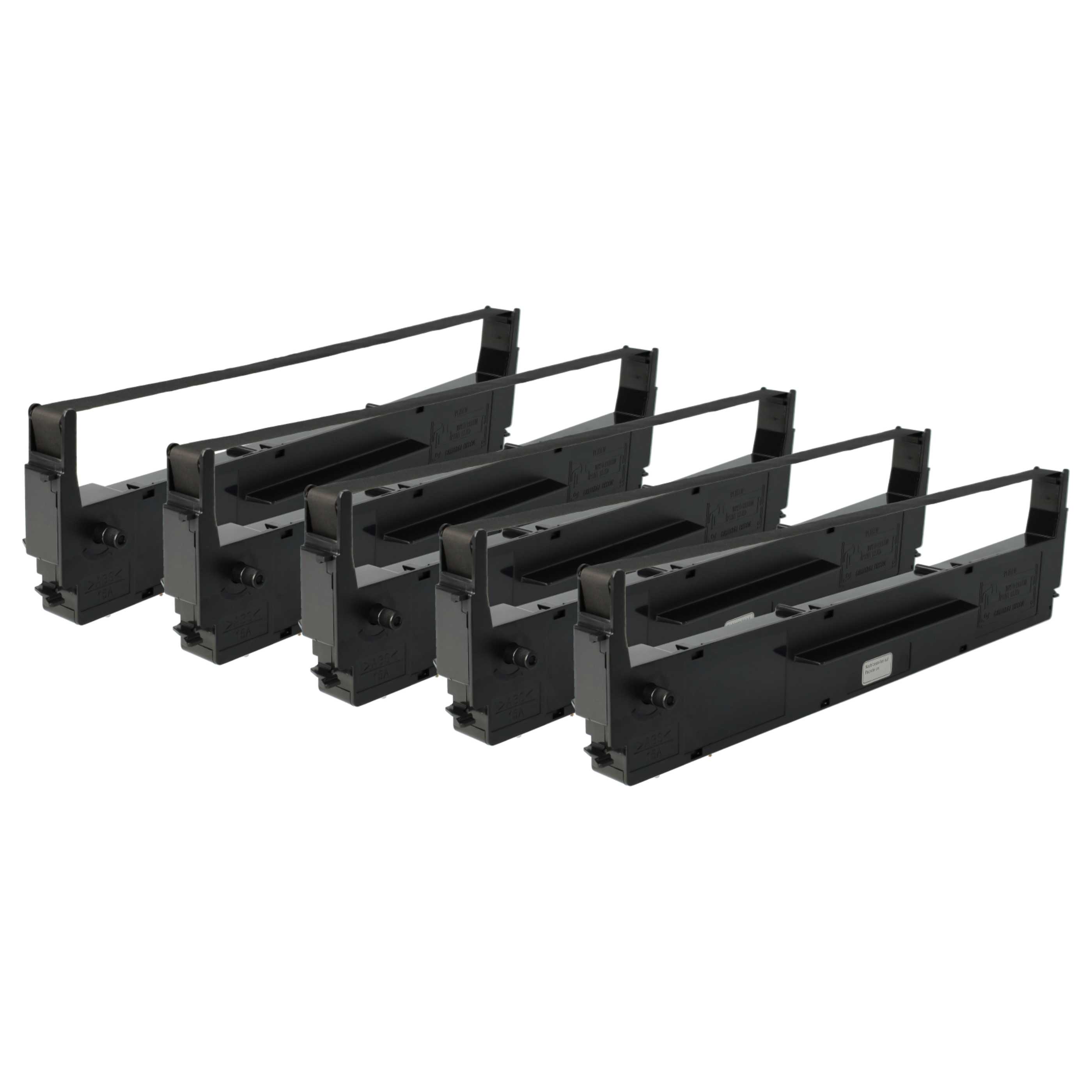 5x Ruban encreur remplace Epson C13S015021 pour imprimante matricielle / étiquette - noir