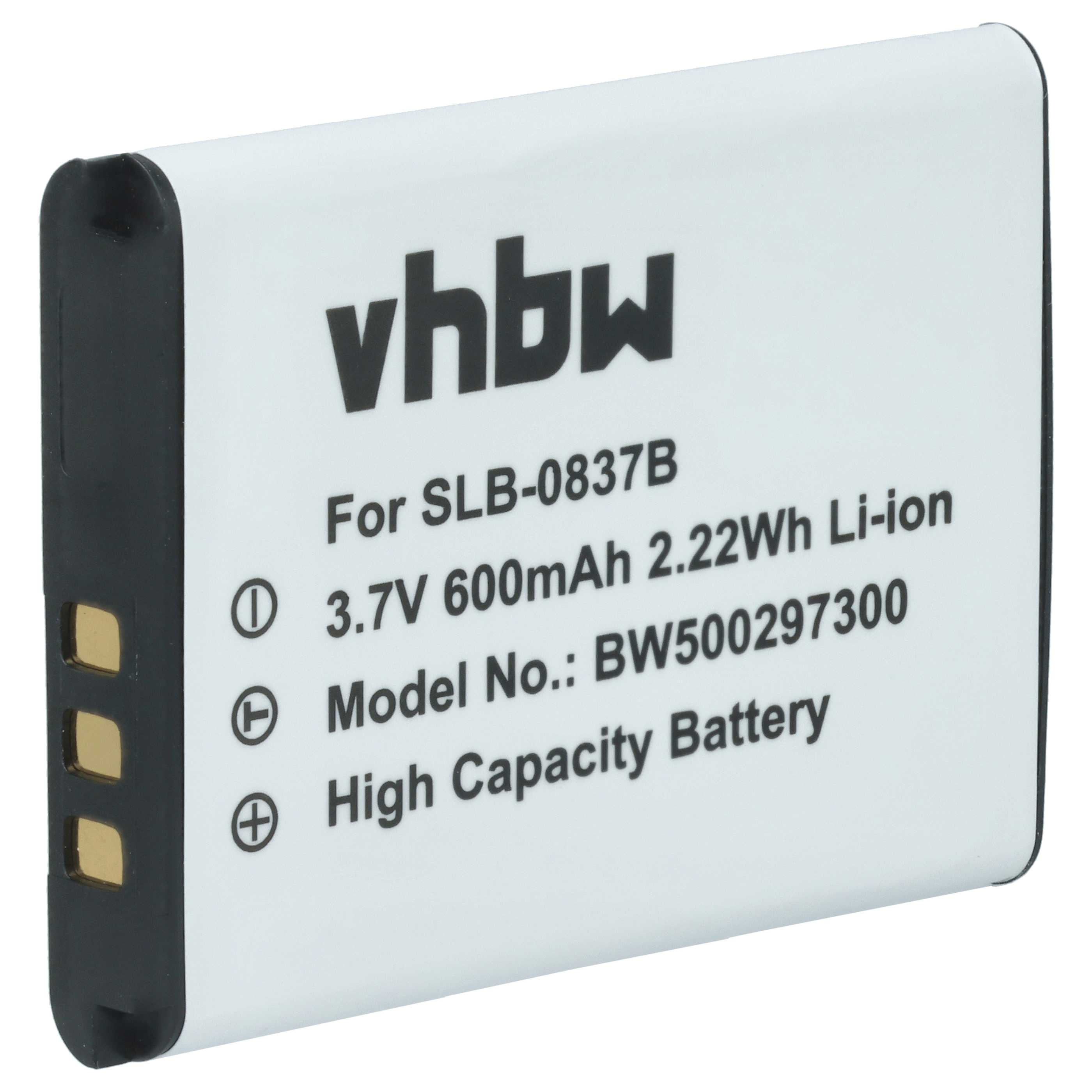 Batteria sostituisce Samsung SLB-0837b per fotocamera Samsung - 500mAh 3,7V Li-Ion