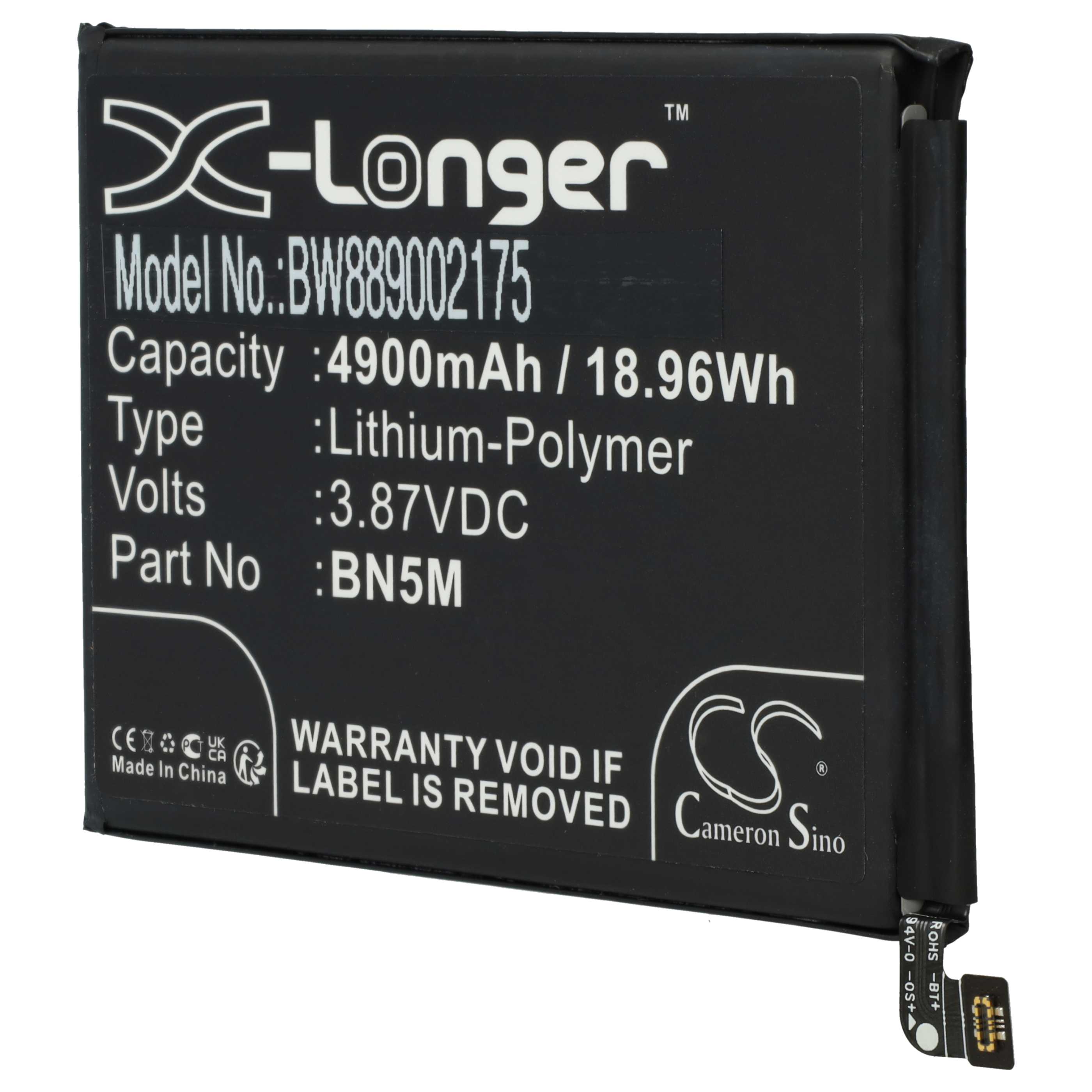 Batteria sostituisce BN5M per cellulare - 4900mAh 3,87V Li-Poly 