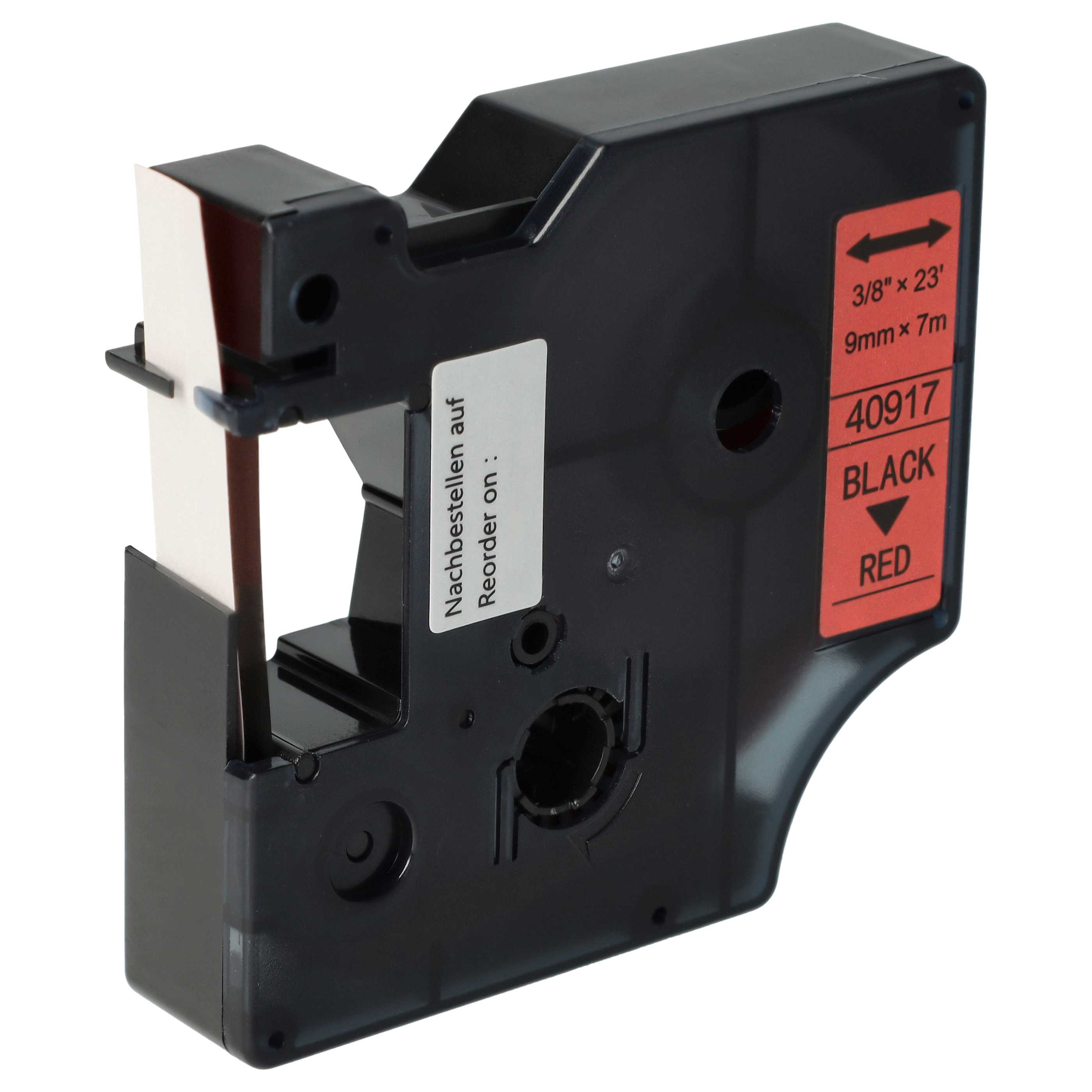 Label Tape replaces Dymo D1, 40917 - 9 mm Black to Red