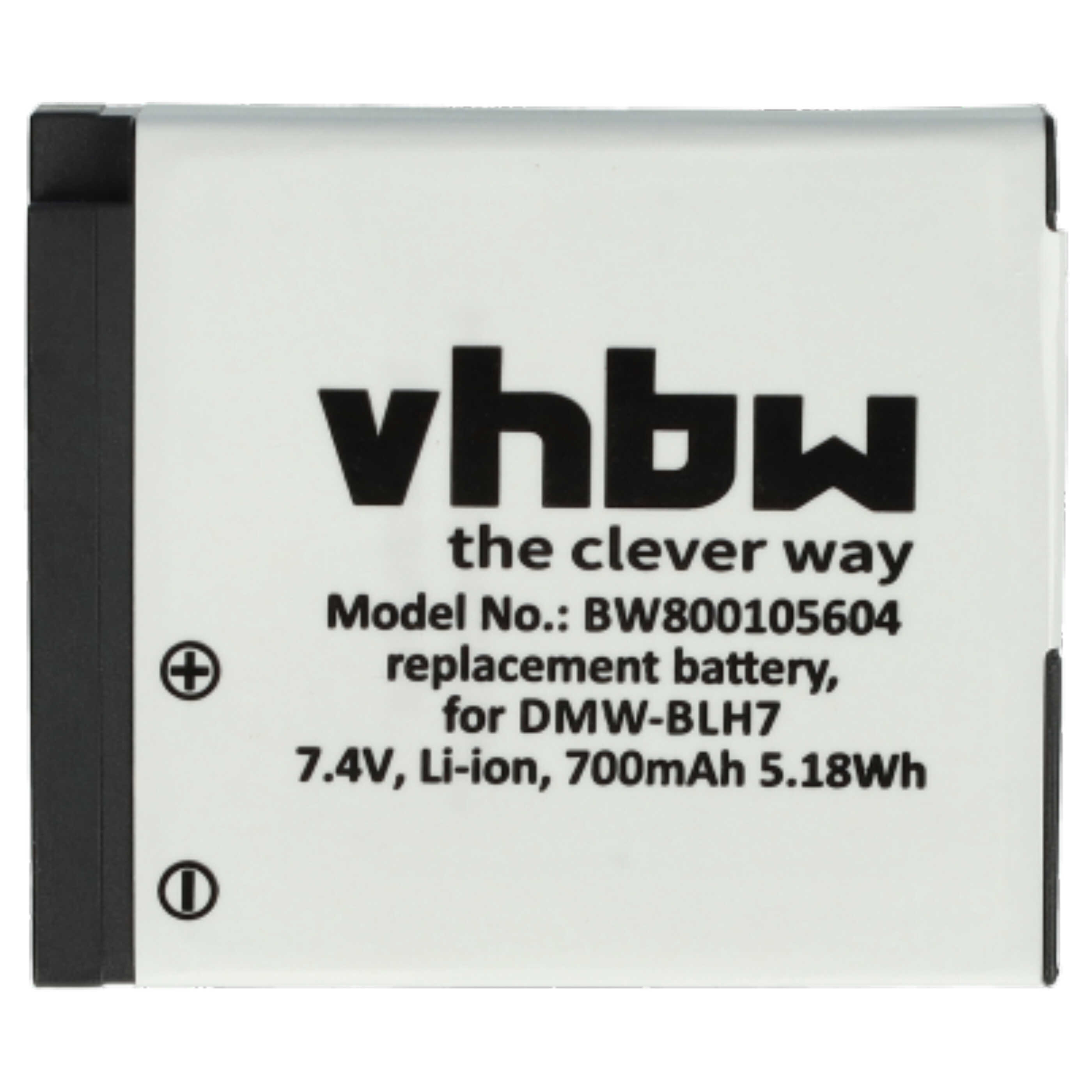 3x Battery replaces Panasonic DMW-BLH7E, DMW-BLH7, DMW-BLHPP, DMW-BLH7PP - 600mAh, 7.2V, Li-Ion with Info Chip