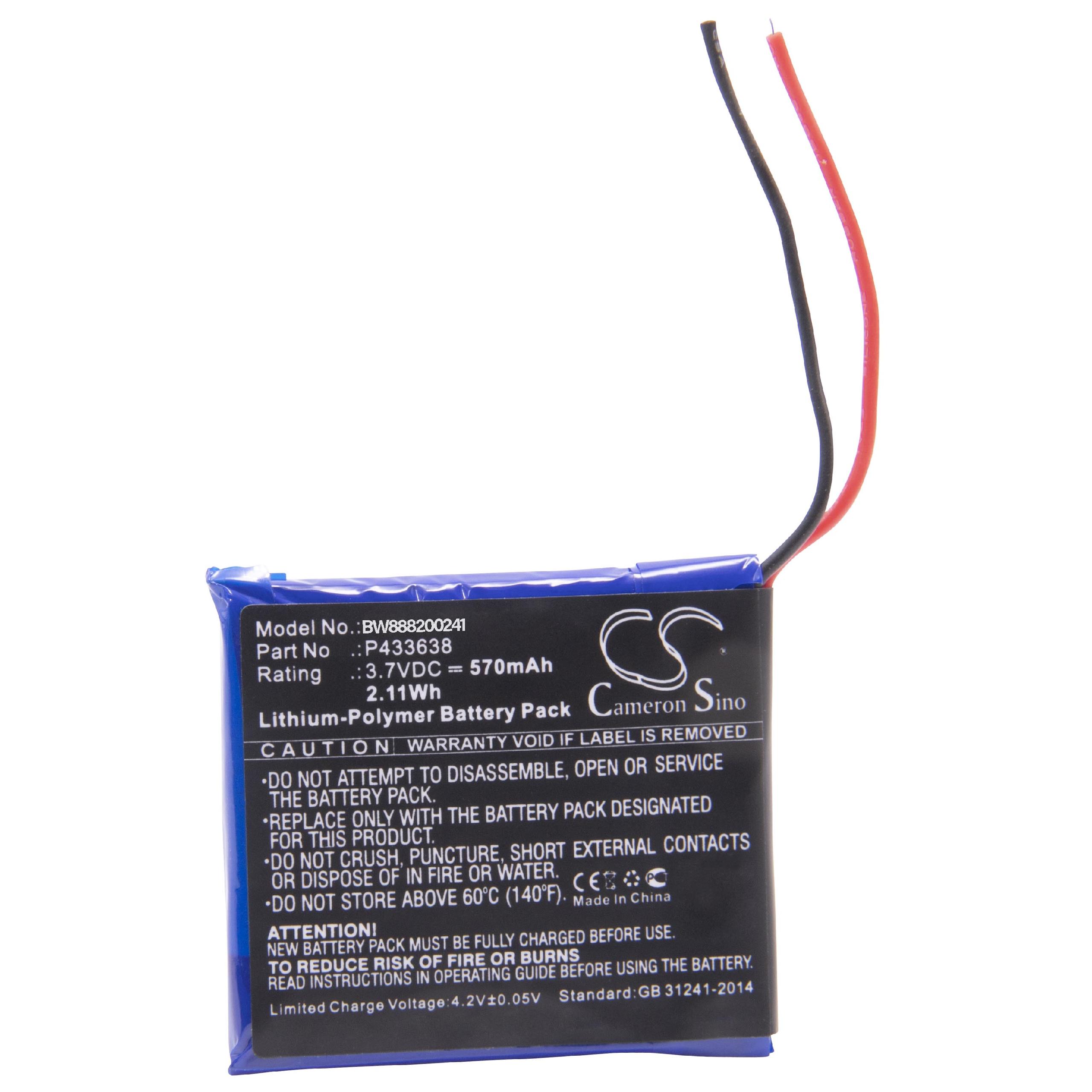 Batteria per auricolari cuffie wireless sostituisce JBL P433638 JBL - 570mAh 3,7V Li-Poly