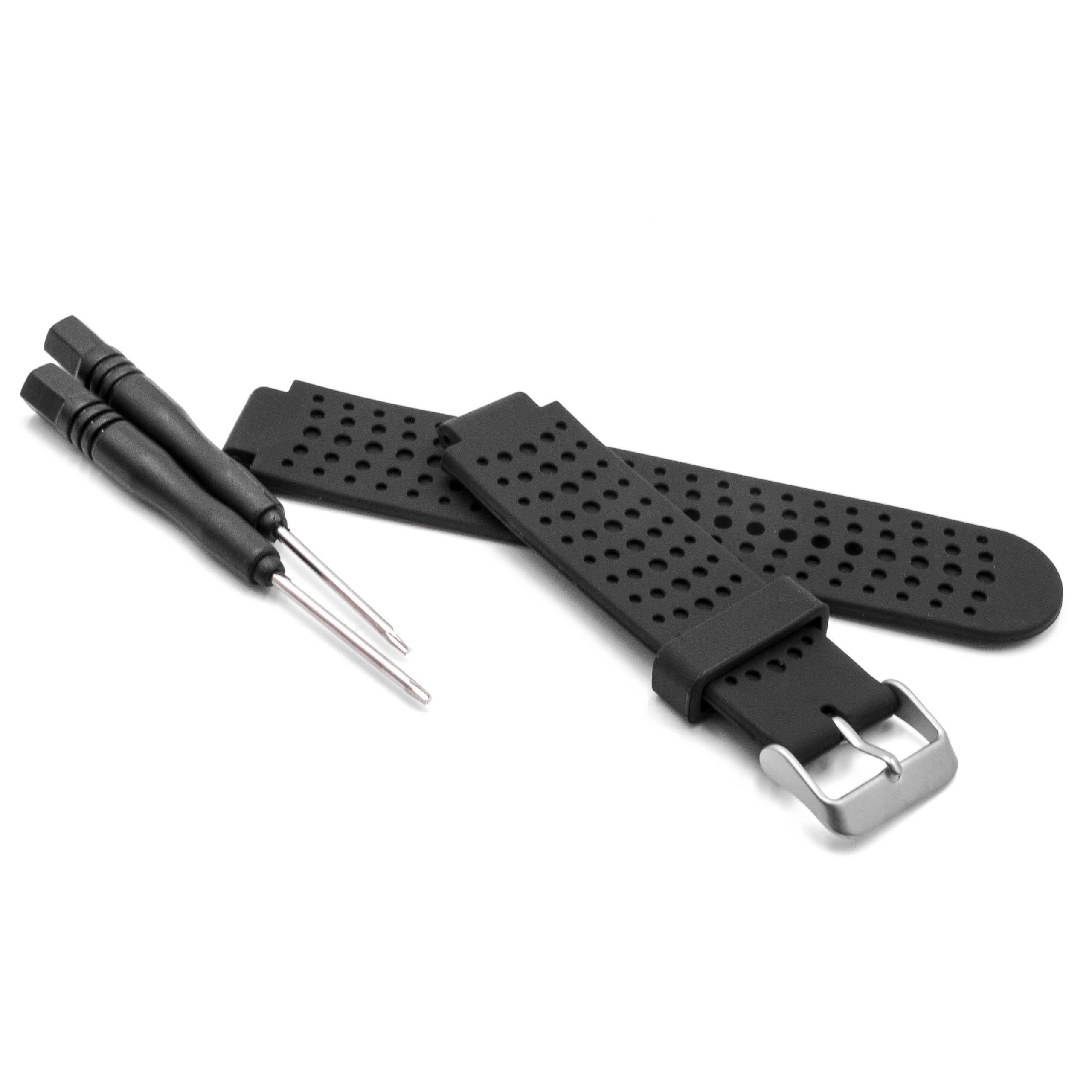 Armband L Männer für Garmin Forerunner Smartwatch - 12,3cm + 9 cm lang, 22mm breit, Silikon, schwarz