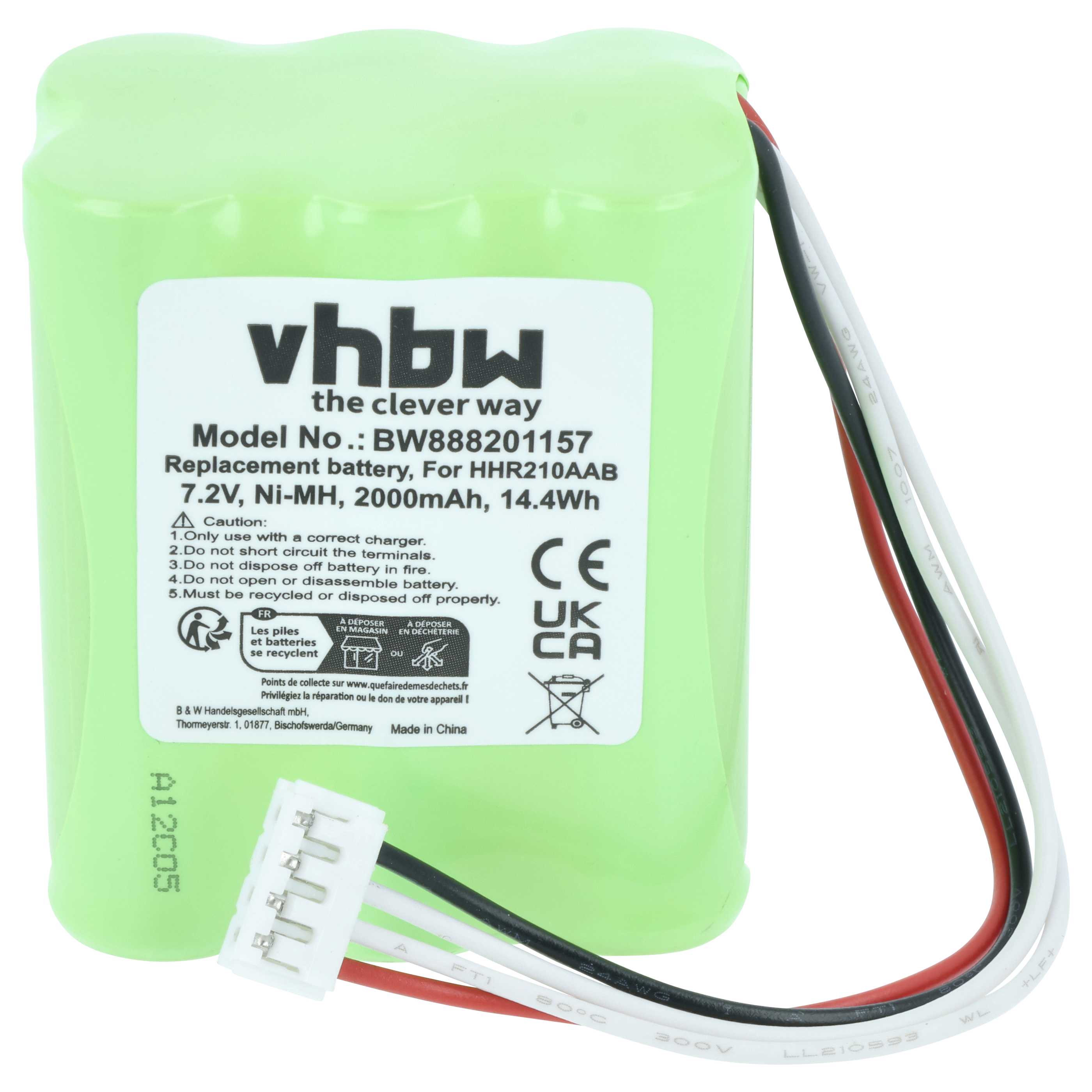 Electric Keyboard Battery replaces Korg KITBAT1002, HHR210AAB - 2000 mAh 7.2 V NiMH