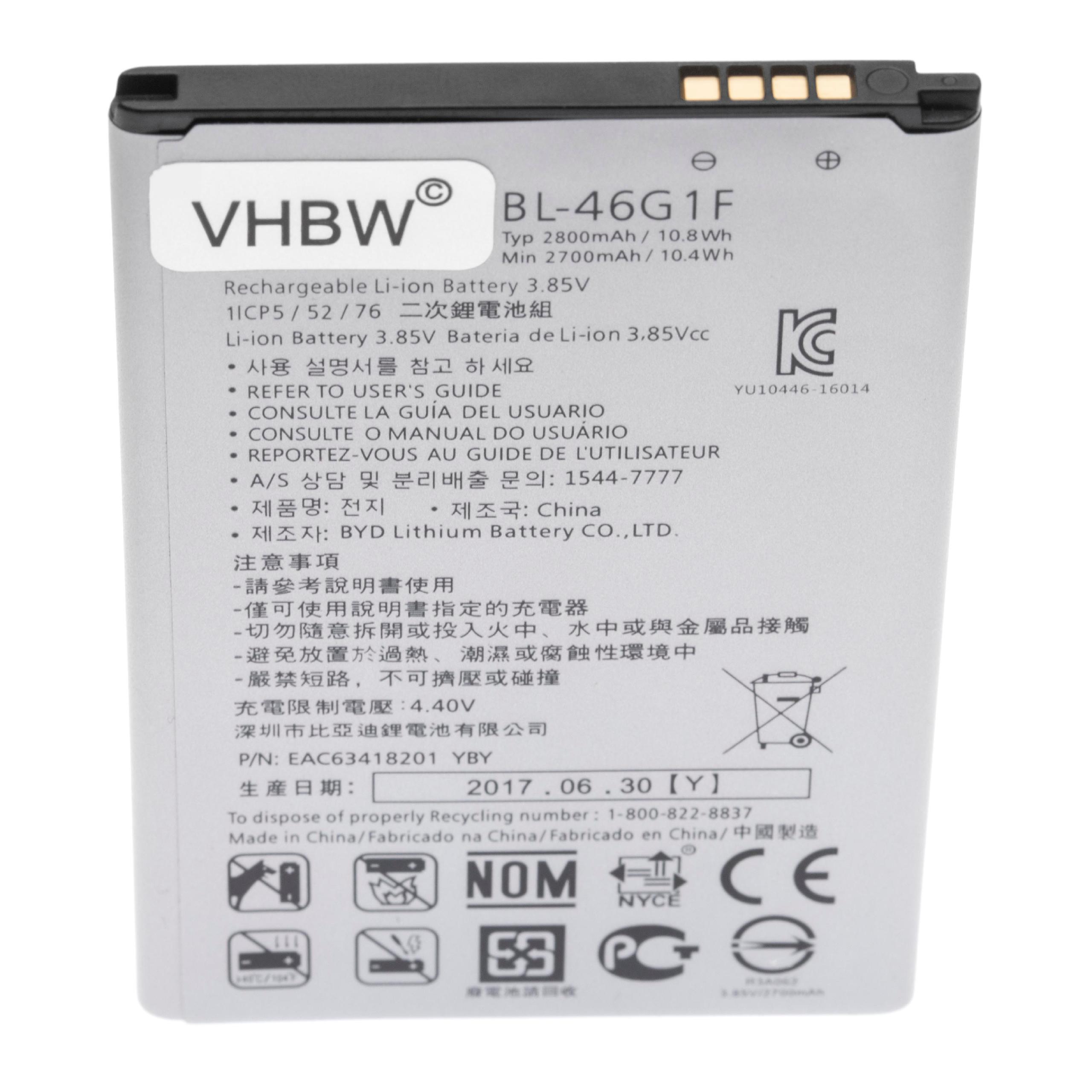 Akumulator bateria do telefonu smartfona zam. LG BL-46G1F - 2200mAh, 3,85V, Li-Ion