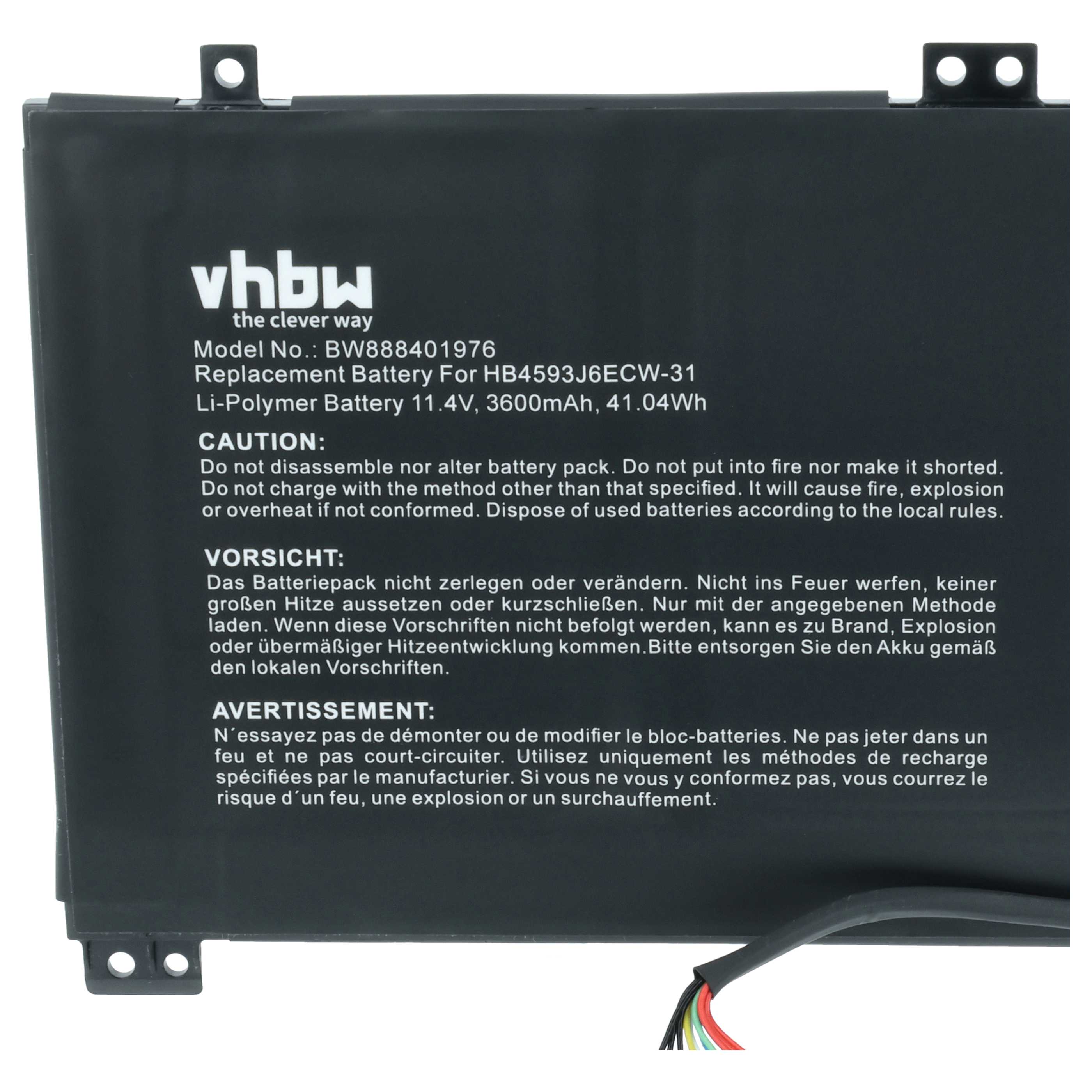 Akumulator do laptopa zamiennik Huawei HB4593J6ECW-31, HB4593J6ECW - 3600 mAh 11,4 V LiPo