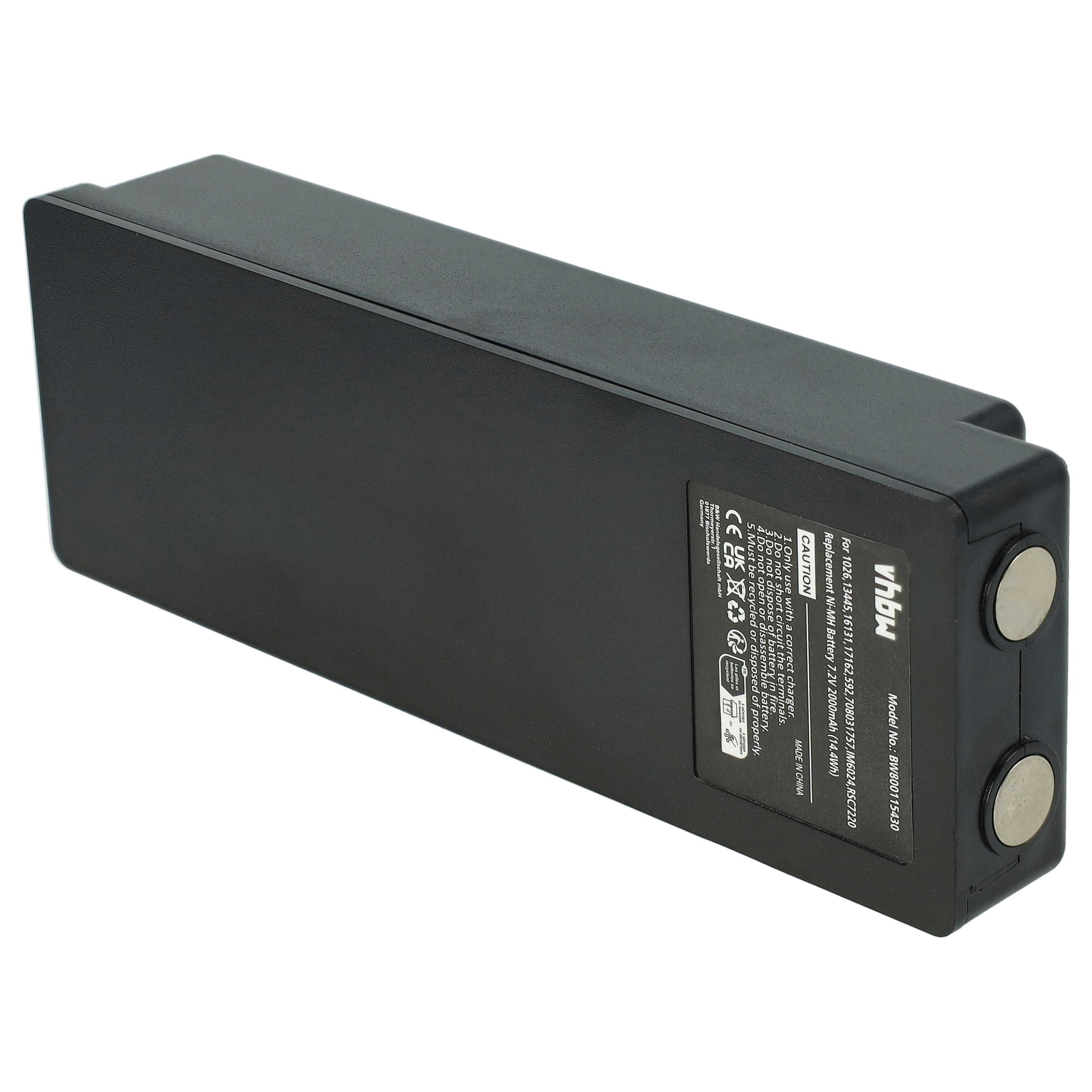Batterie (5 pièces) remplace Scanreco 1026 pour télécommande Scanreco, Palfinger - 2000mAh 7,2V NiMH