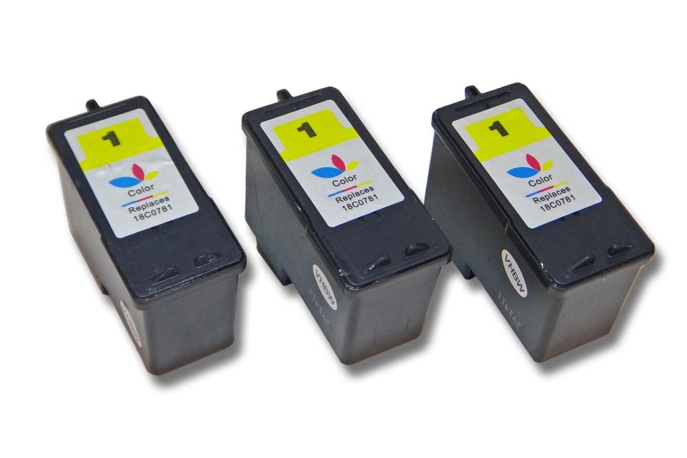 Set de 3x cartuchos de tinta reemplaza Lexmark 18C0781E, 18CX781E para impresora - C/M/Y regenerada 18 ml