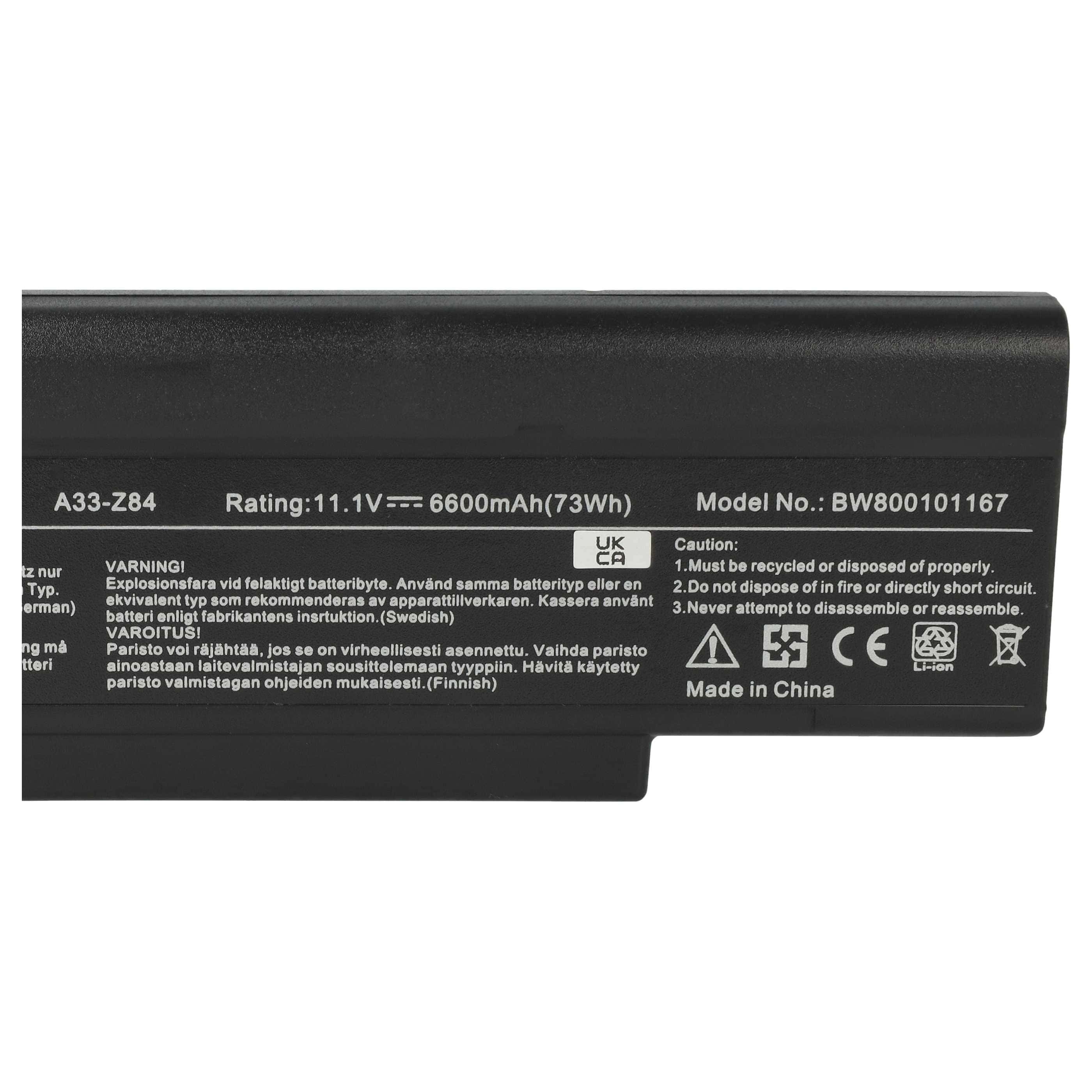 Batteria sostituisce Acer LC.BTP01.003 per notebook - 6600mAh 11,1V Li-Ion nero