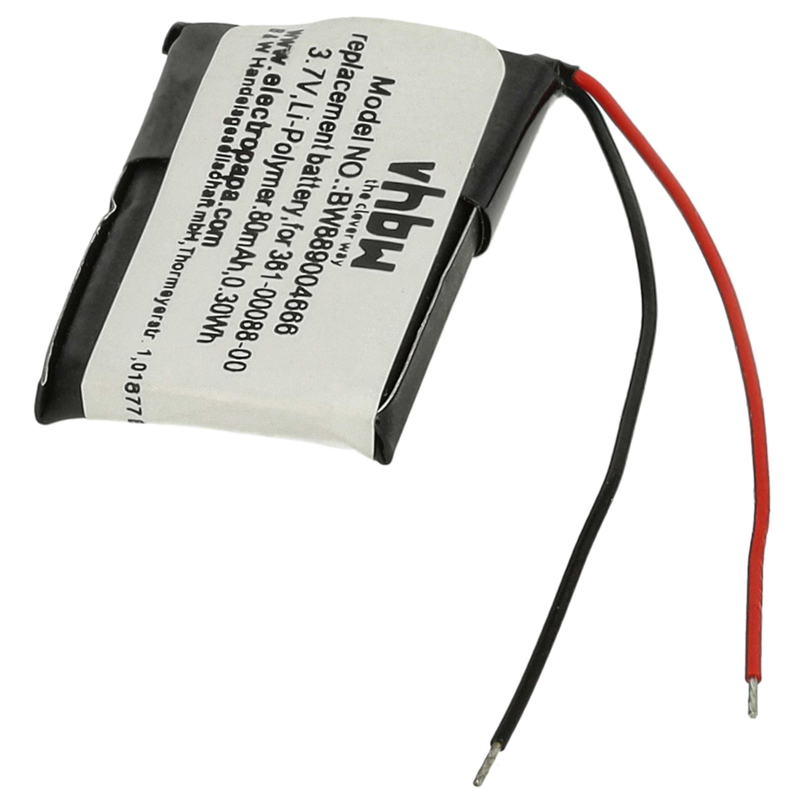 Batteria sostituisce Garmin 361-00088-00 per smartwatch - 80mAh 3,7V Li-Poly