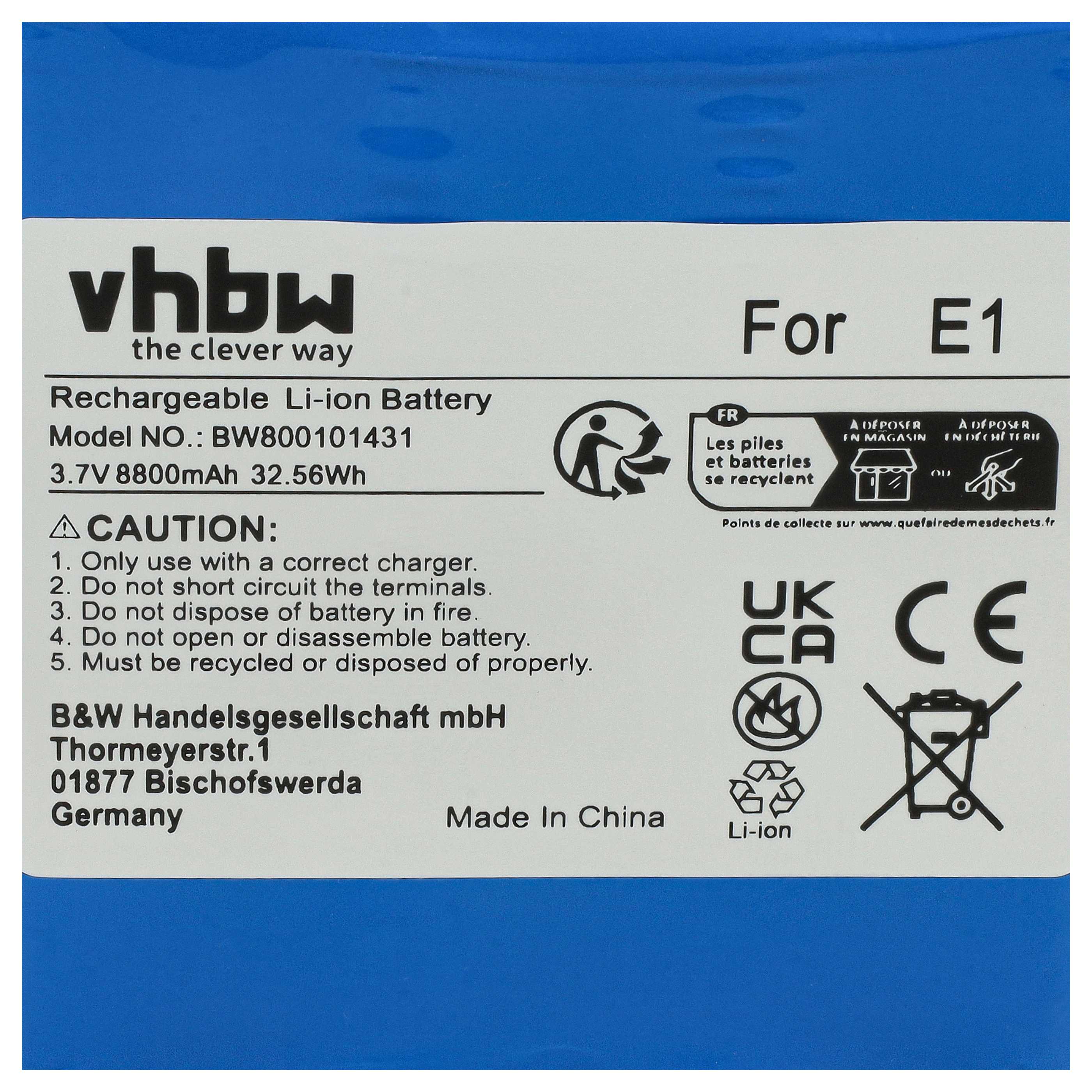 DAB Radio Battery replaces Pure E1 - 8800 mAh 3.7 V Li-Ion