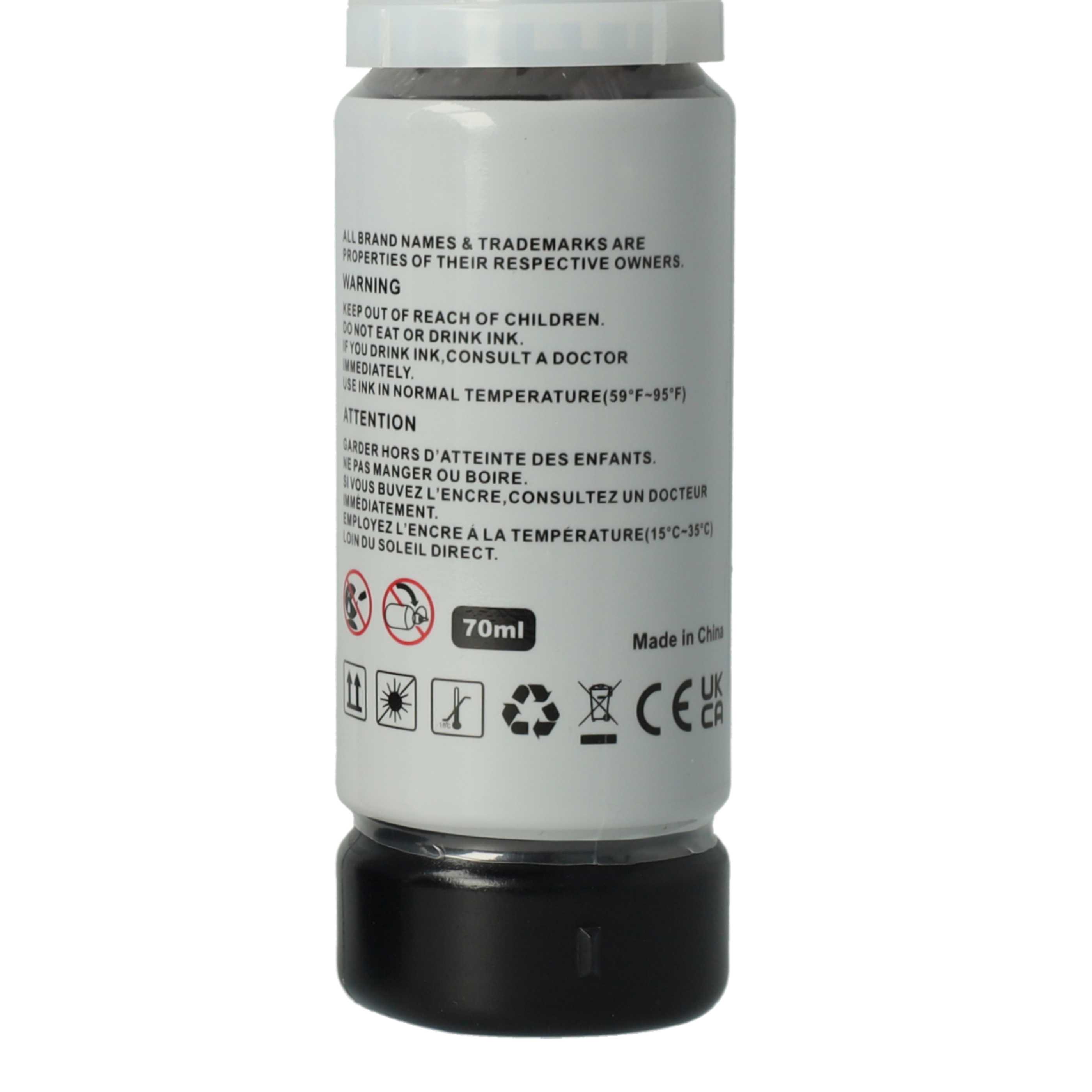 Ricarica inchiostro nero dye based sostituisce Epson 102 black dye per stampante da 70ml