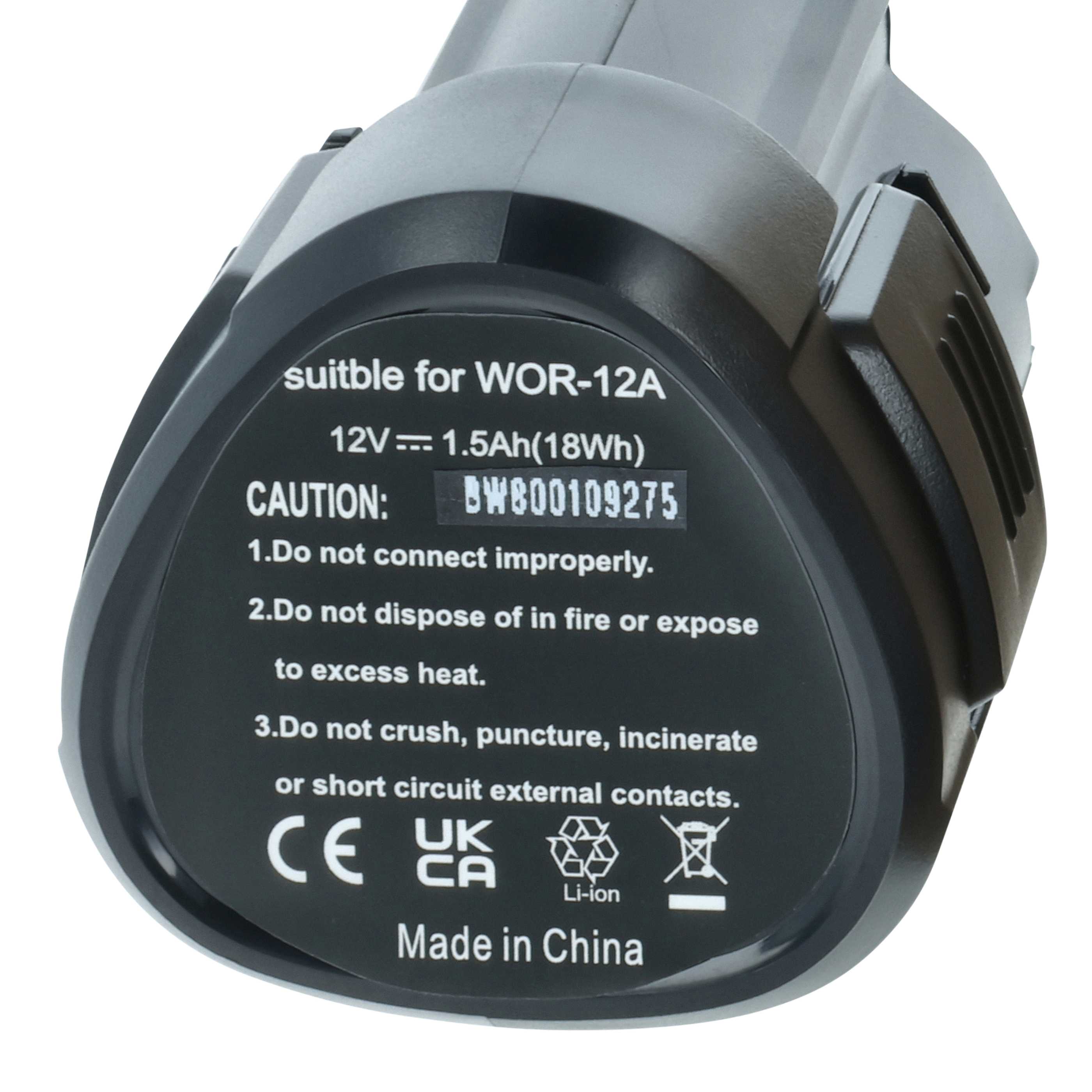 Batteria sostituisce Worx WA3503, WA3509, WA3505 per attrezzo - 1,5Ah 12V Li-Ion