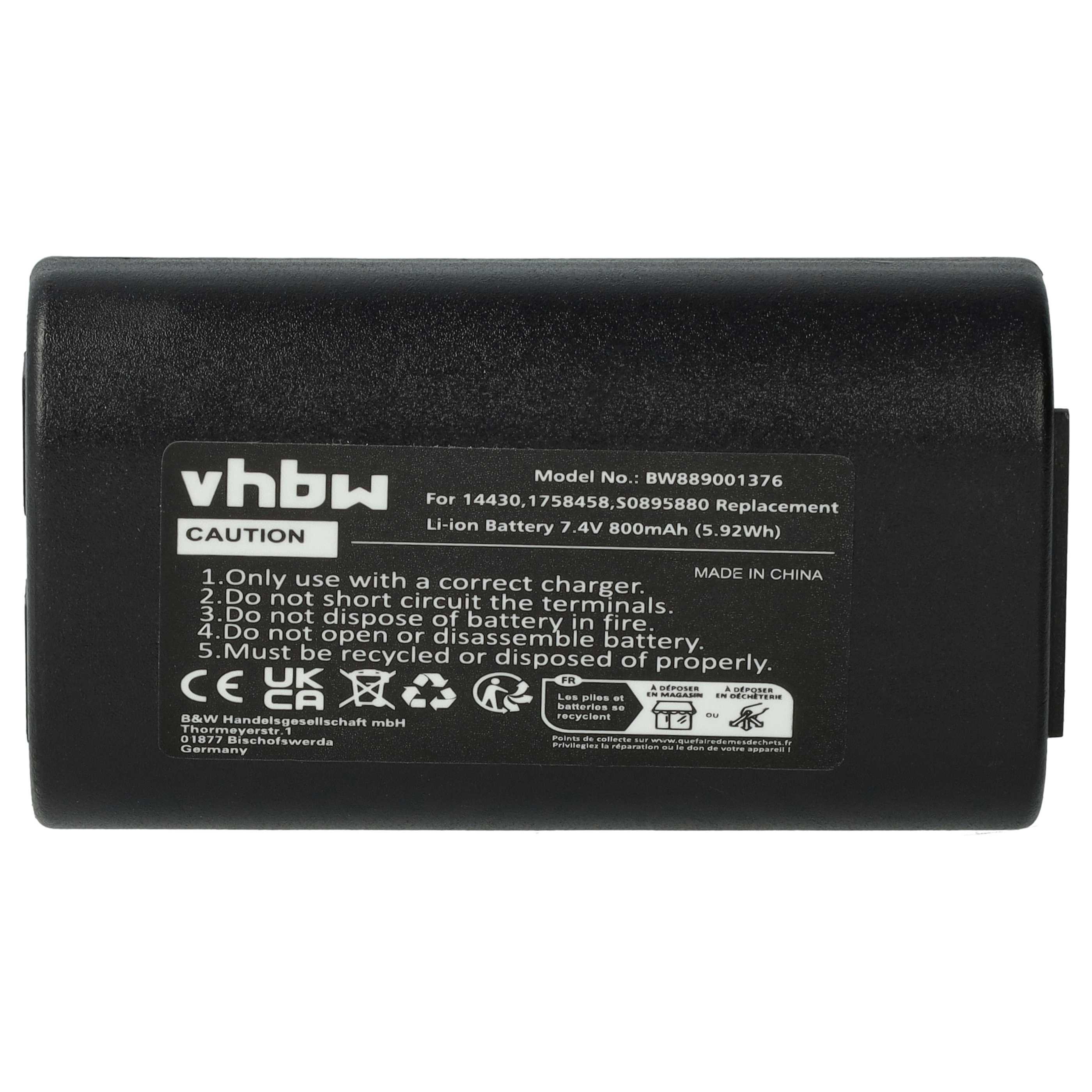 Printer Battery (2 Units) Replacement for 3M W003688, S0895880 - 800 mAh 7.4 V Li-Ion