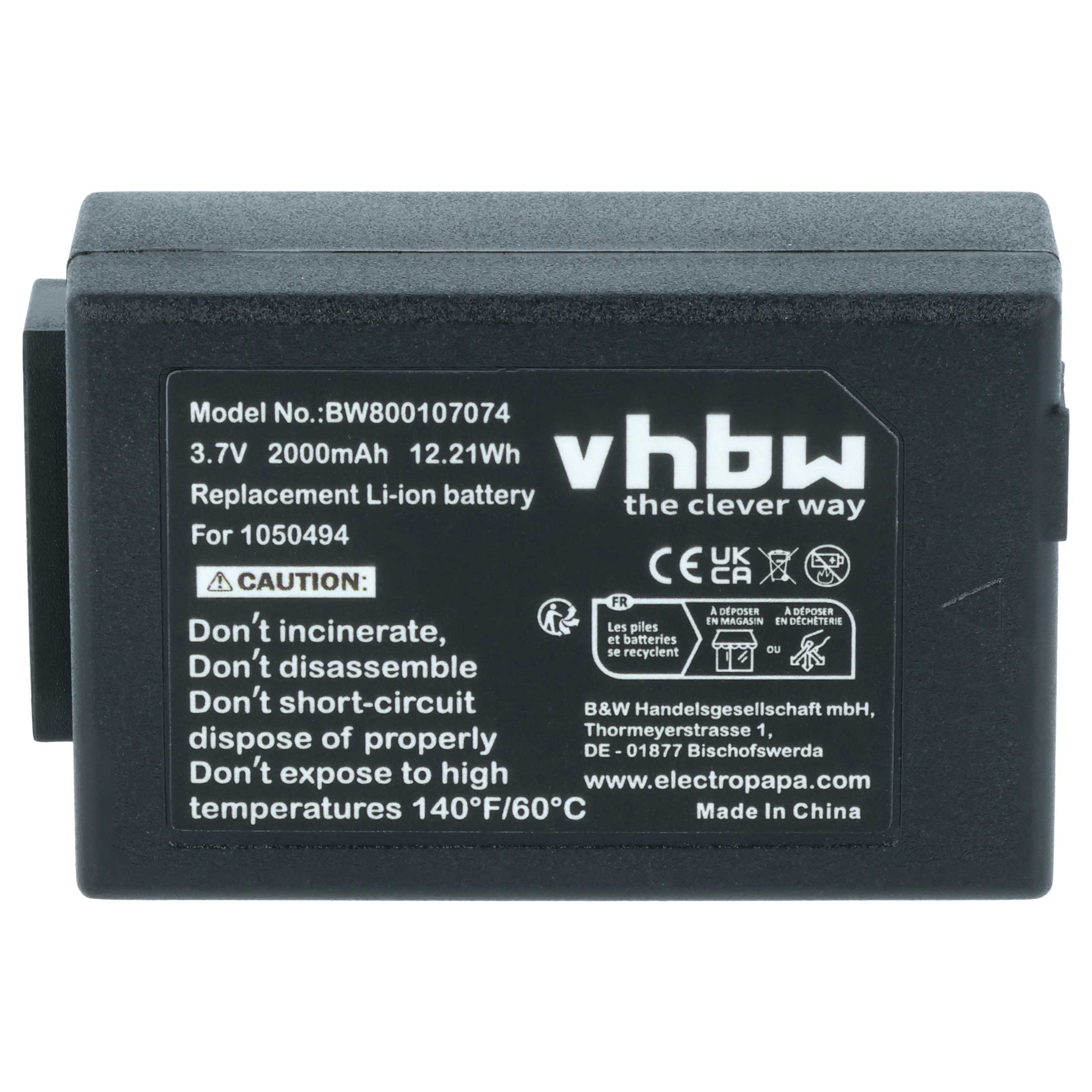 Handheld Computer 5x Battery replaces Psion WA3006, WA3020, 1050494-002, 1050494 - 2000mAh, 3.7V