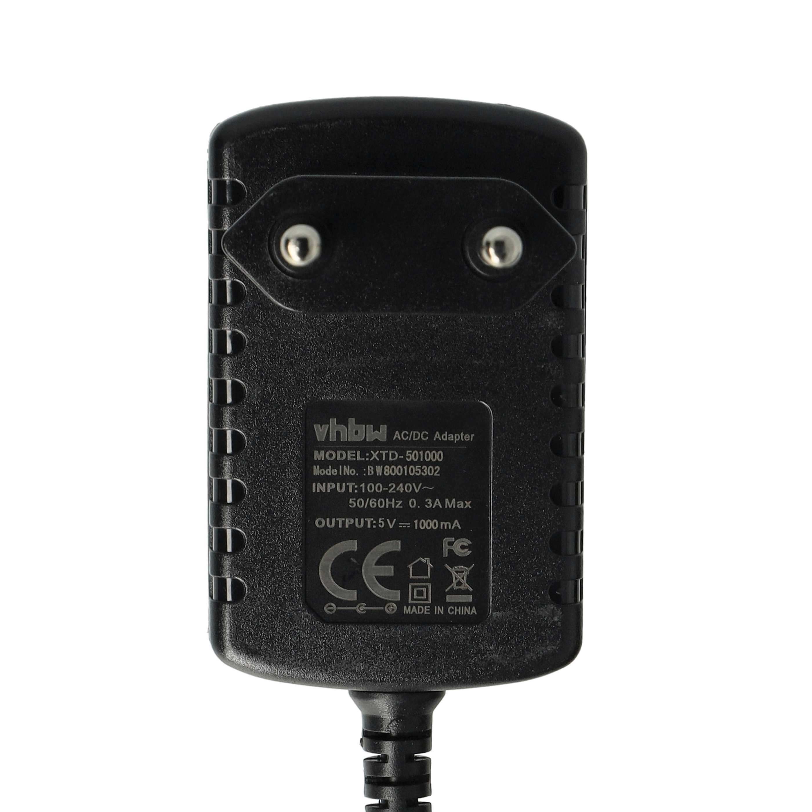 Universal Mini-USB Ladegerät passend für Elektrogerät - 1,0 A / 5V, 90° Stecker