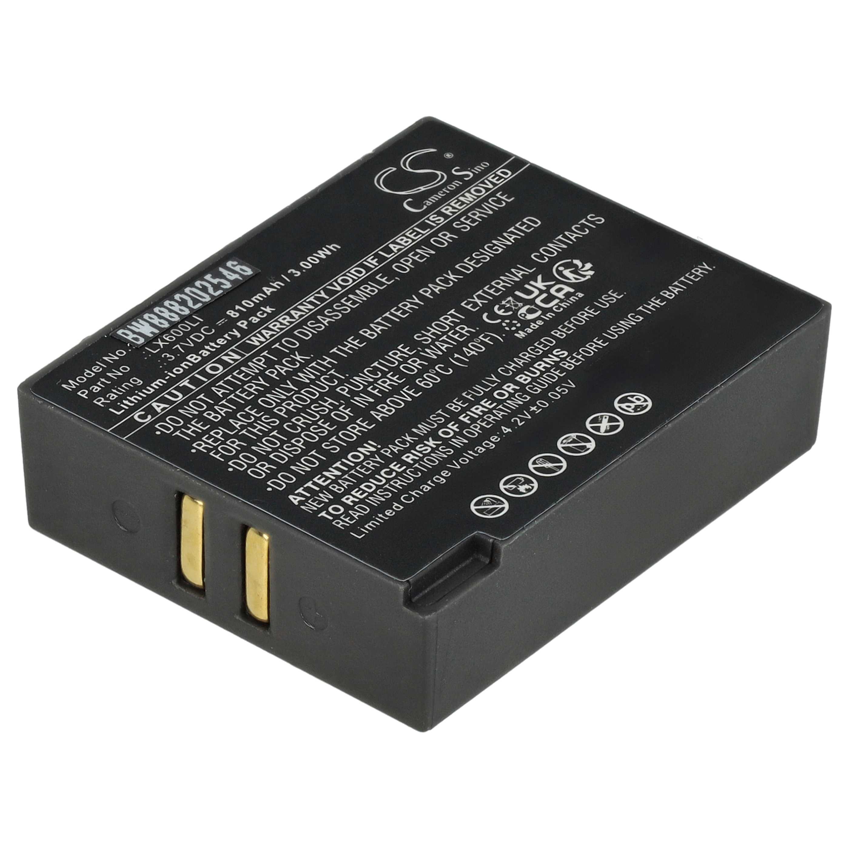 Batteria sostituisce Eartec LX600LI per auricolari cuffie - 810mAh 3,7V Li-Ion