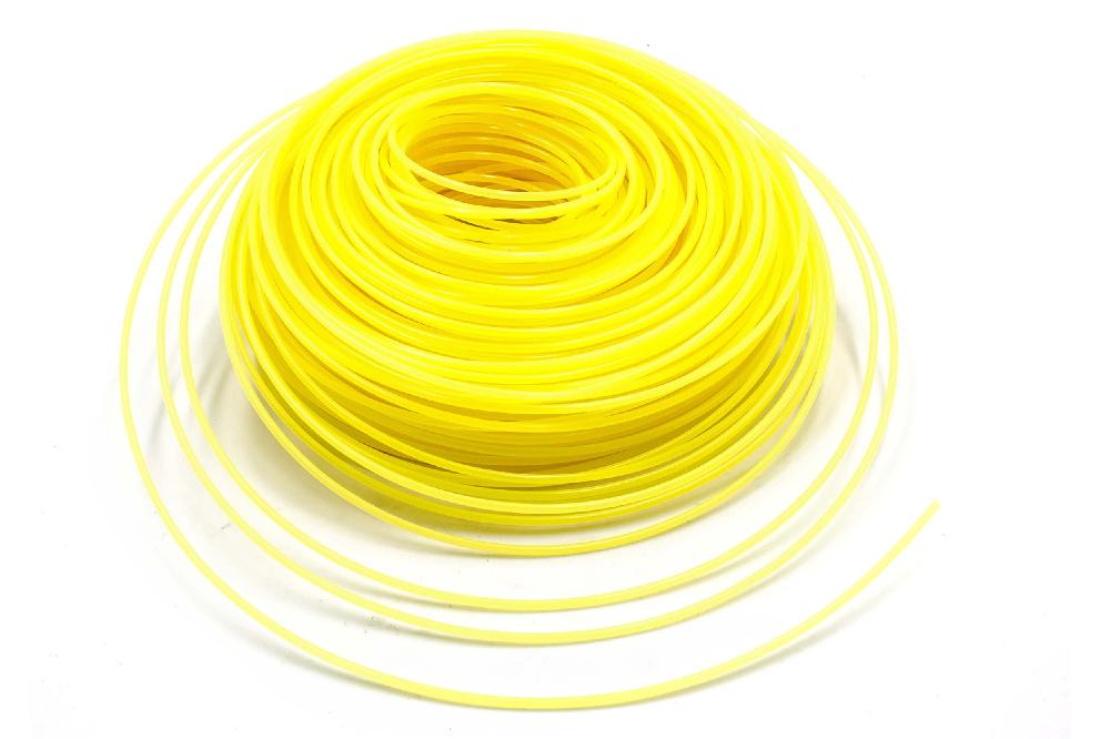 Fil pour débroussailleuse, tondeuse Bosch, Makita - Fil de coupe, jaune, 2,4 mm x 88 m, rond
