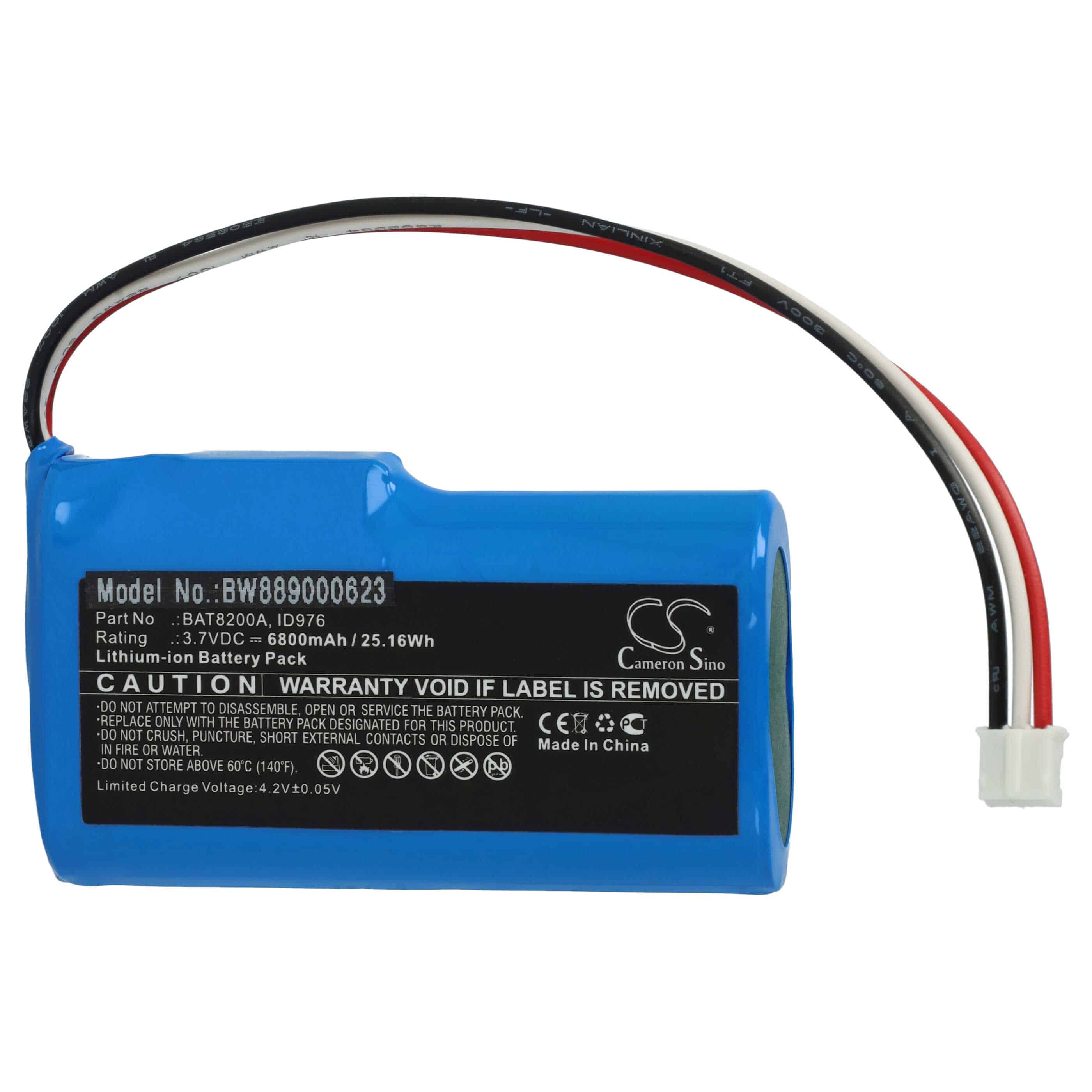 Batterie remplace Robomow BAT8200A, ID976 pour outil de jardinage - 6800mAh 3,7V Li-ion