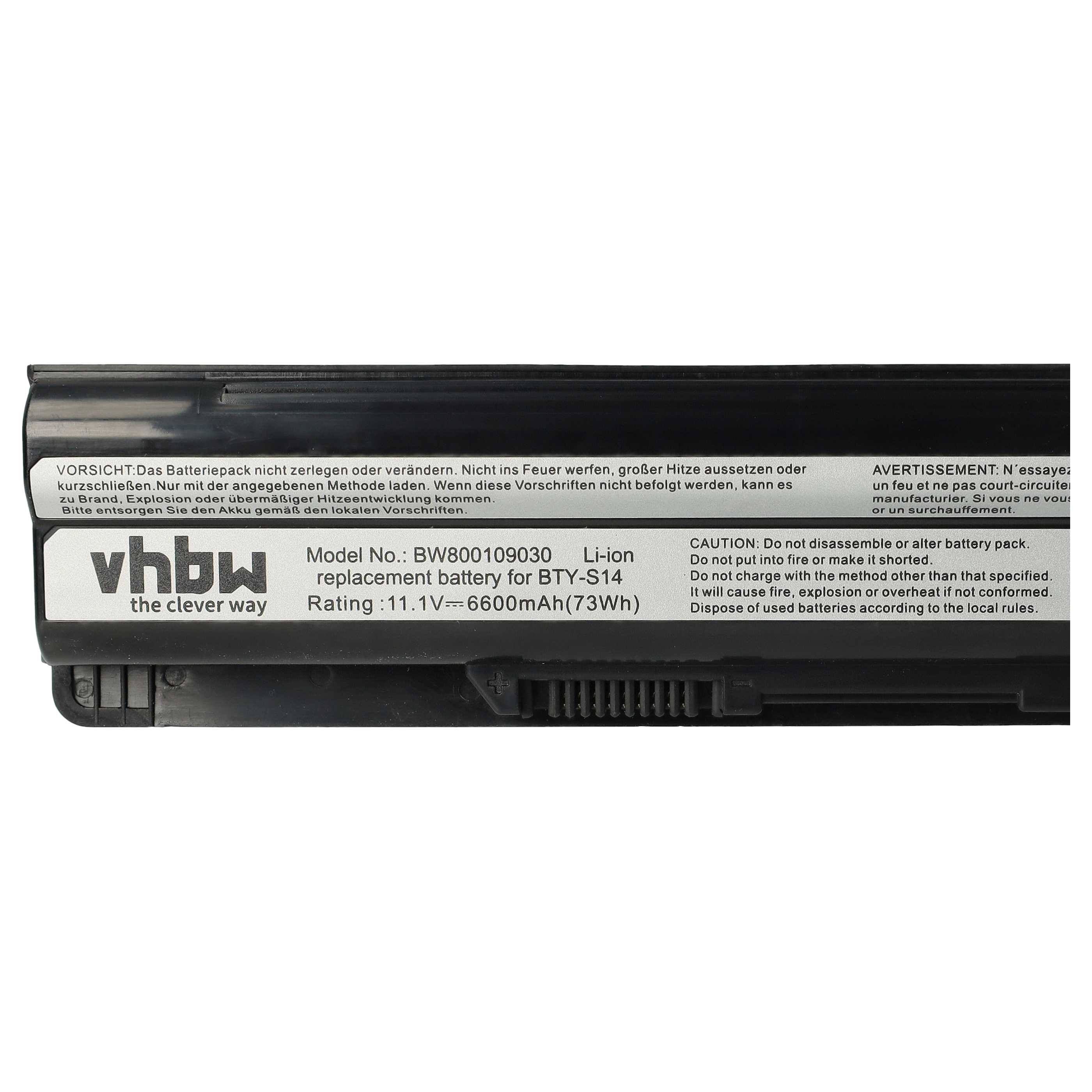 Akumulator do laptopa zamiennik Medion BTY-S14, 40029150, 40029231, 40029683 - 6600 mAh 11,1 V Li-Ion, czarny
