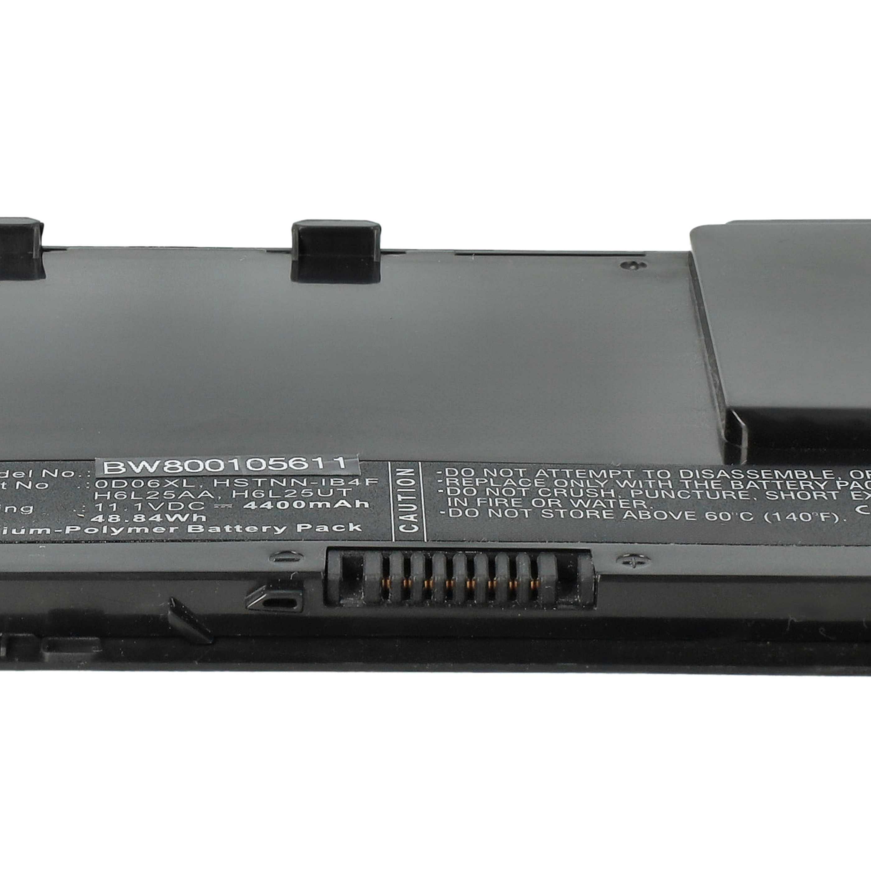 Batería reemplaza HP 0DO6XL, 698750-171, 698943-001, 0D06XL para notebook HP - 4400 mAh 11,1 V Li-poli negro