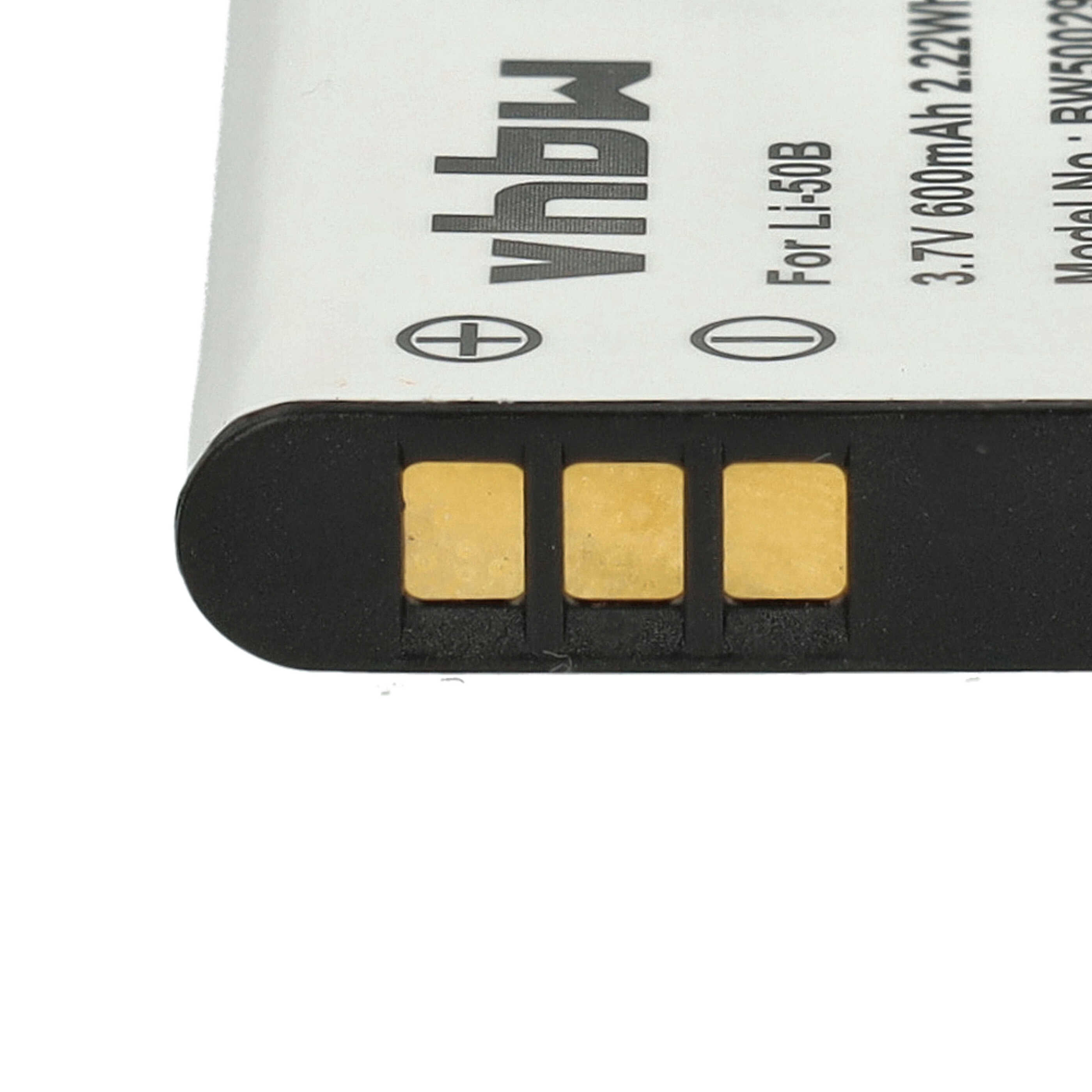 3x Battery replaces Casio NP-10, NP-150 - 600mAh, 3.7V, Li-Ion
