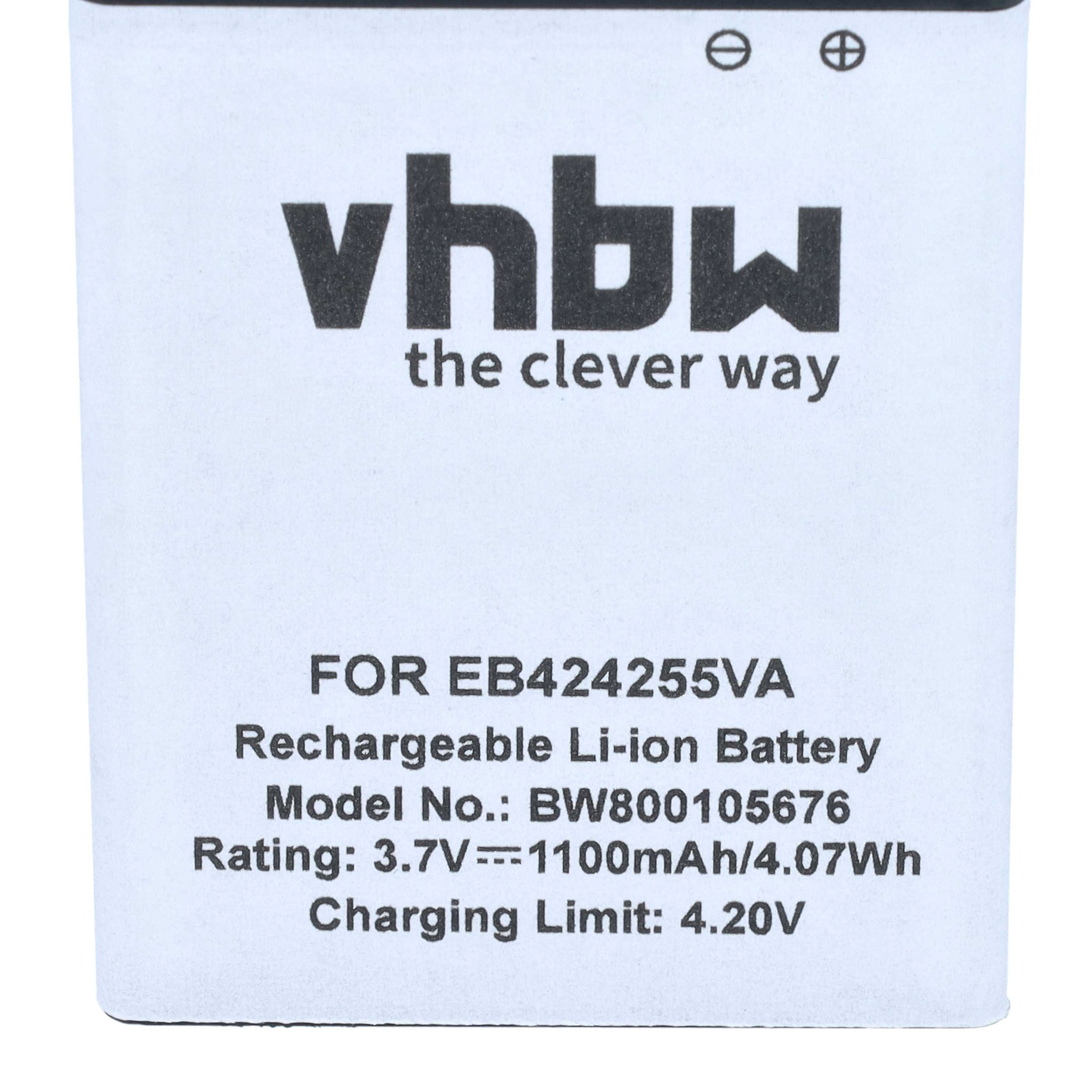 Akku als Ersatz für Samsung EB424255VA, AB463851BABSTD, AB463851BA für Virgin Mobile - 1100mAh 3,7V Li-Ion
