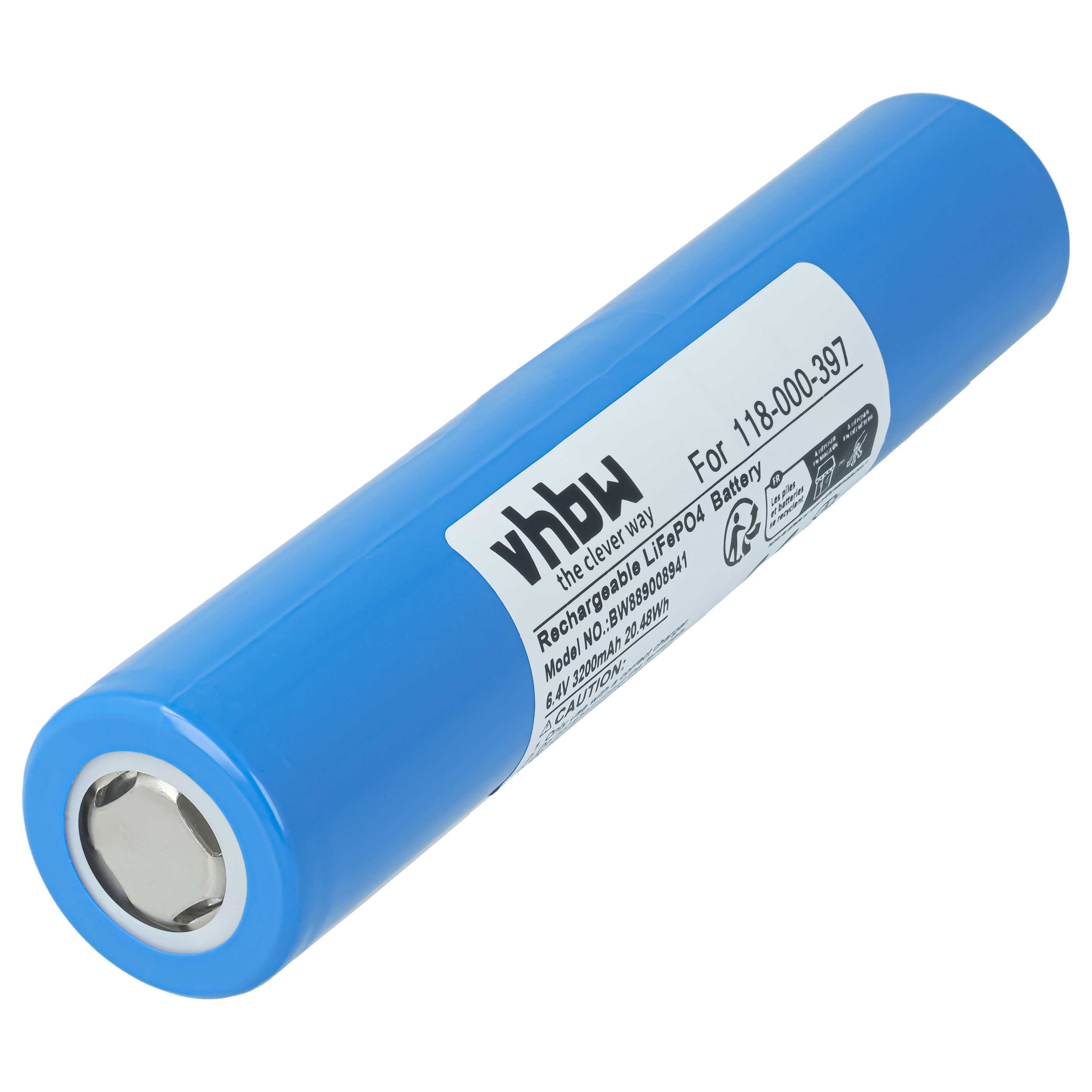 Batería recargable reemplaza Maglite 118-000-397 para linterna - 3200 mAh 6,4 V LiFePO4