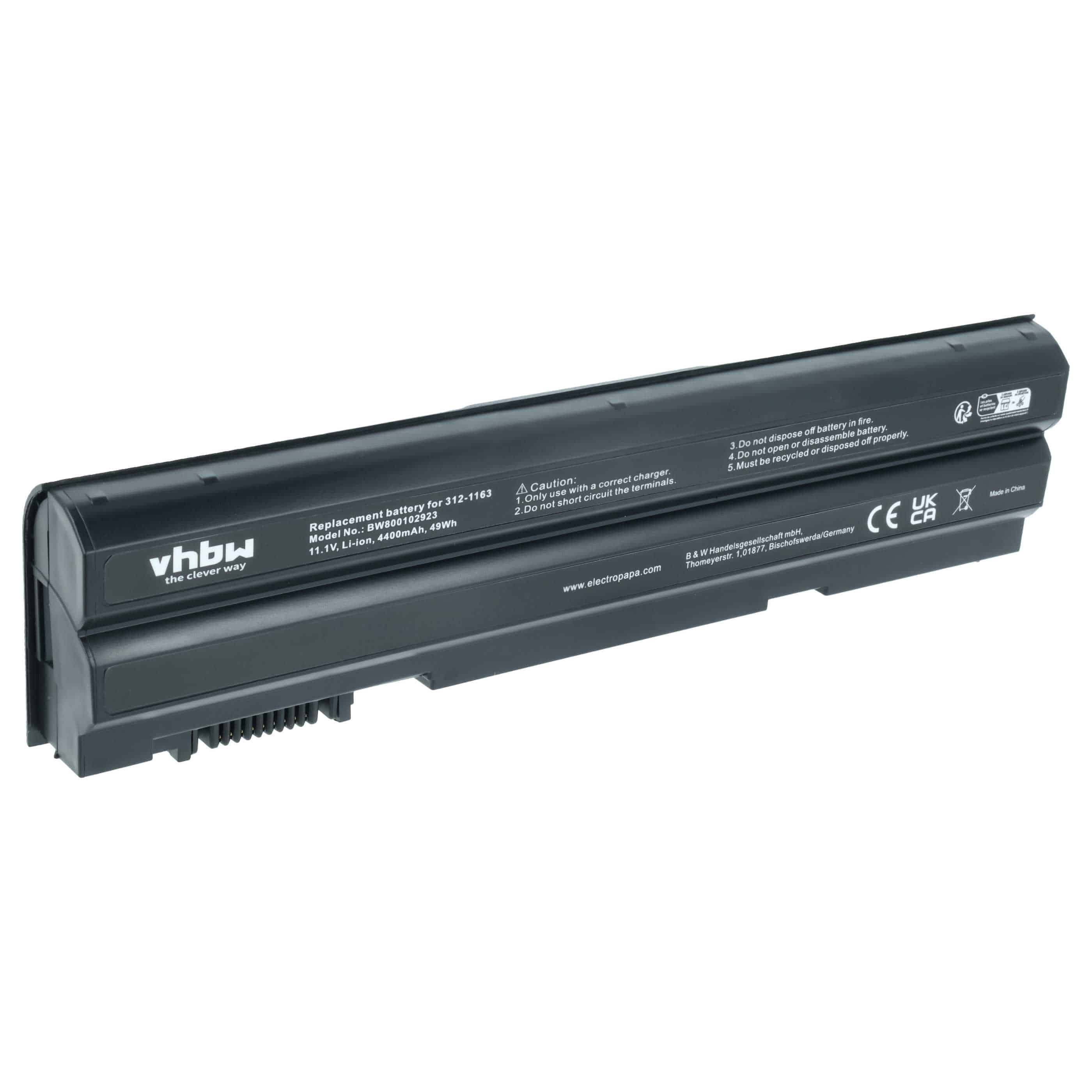 Akumulator do laptopa zamiennik Dell 2P2MJ, 04NW9, 0DTG0V, 05G67C, 312-1163 - 4400 mAh 11,1 V Li-Ion, czarny