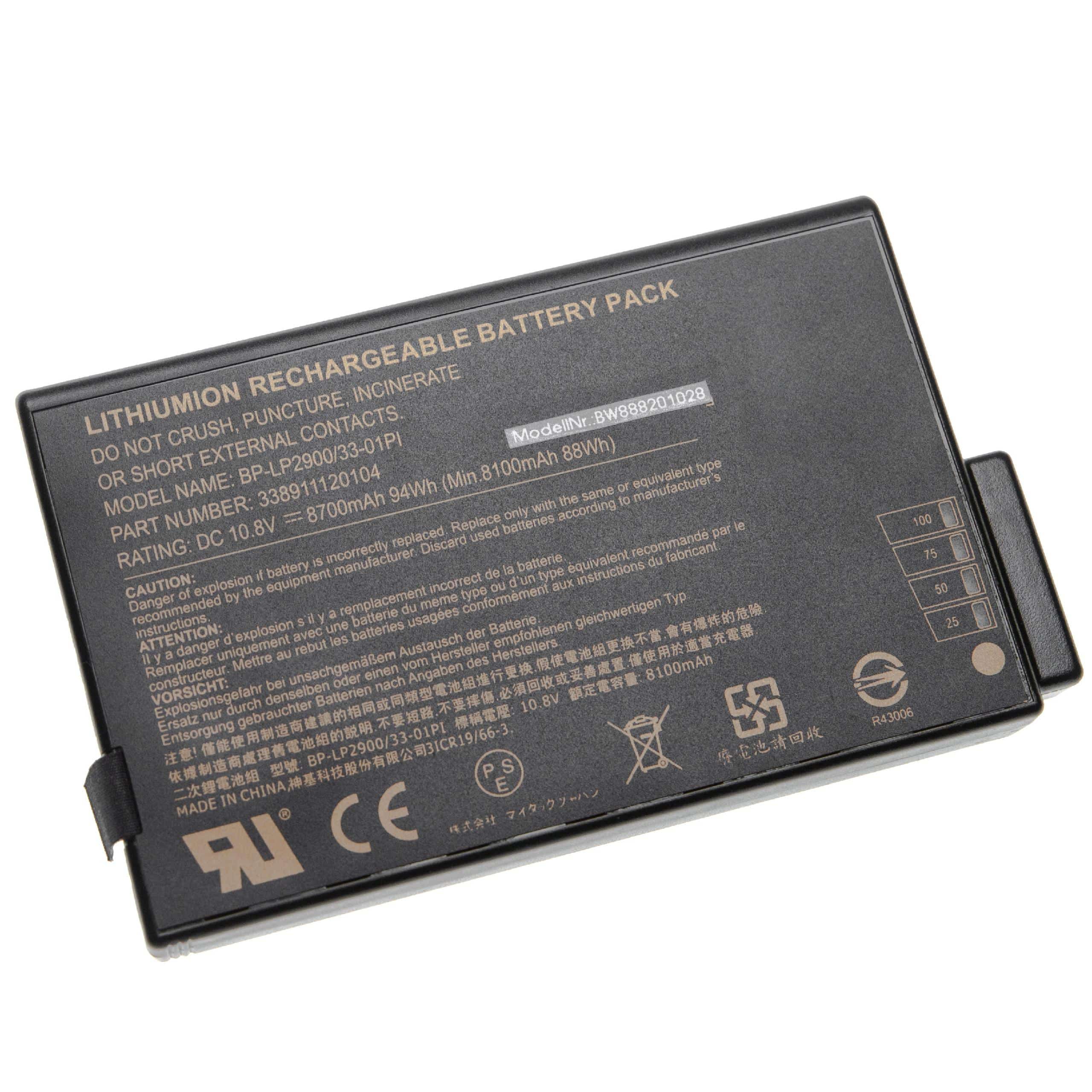 Akumulator do laptopa zamiennik Getac / Hasee 33-01PI, 338911120104 - 8700 mAh 10,8 V Li-Ion, czarny