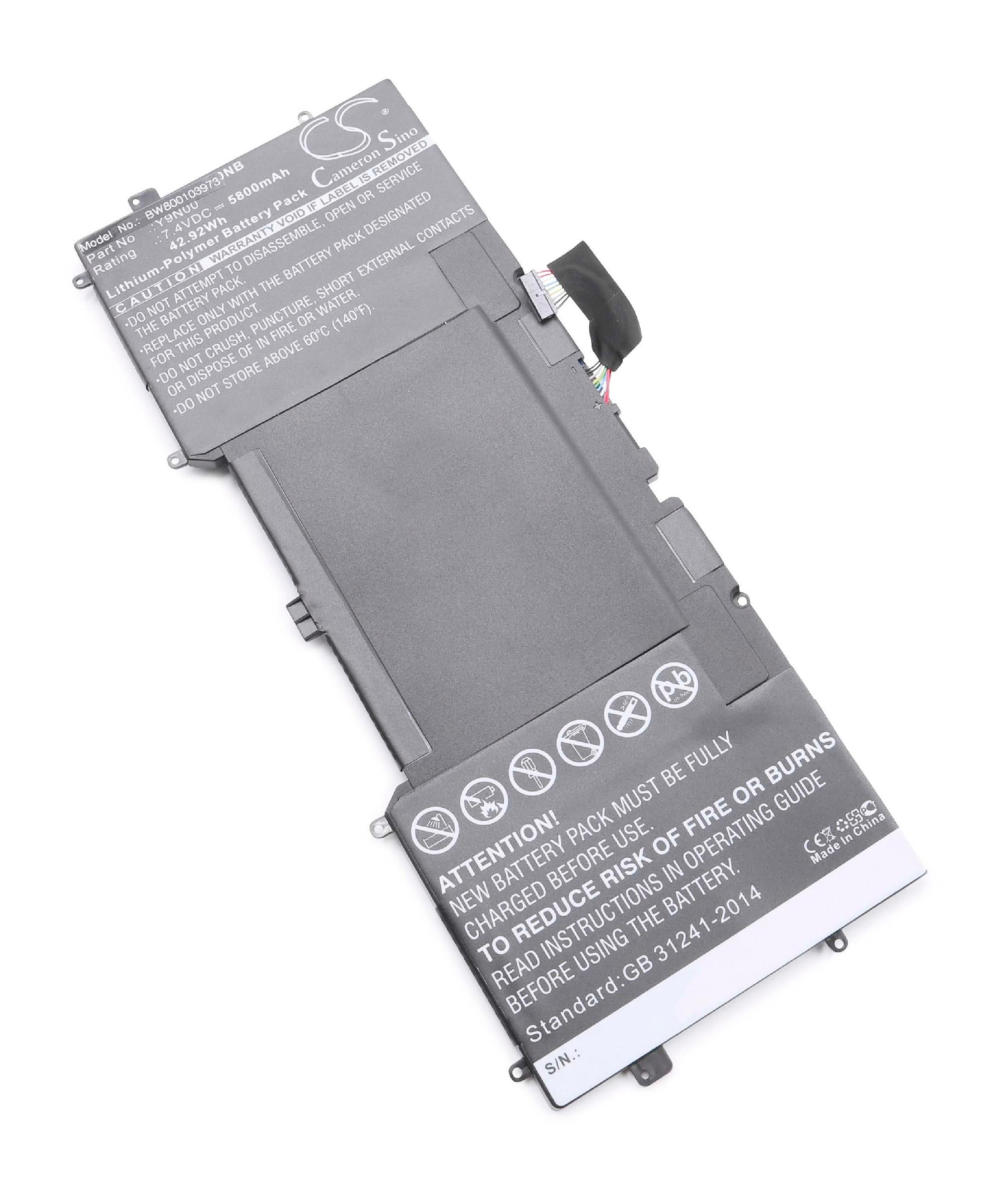 Notebook Battery Replacement for Dell C4K9V, WV7G0, Y9N00 - 5800mAh 7.4V Li-Ion, black