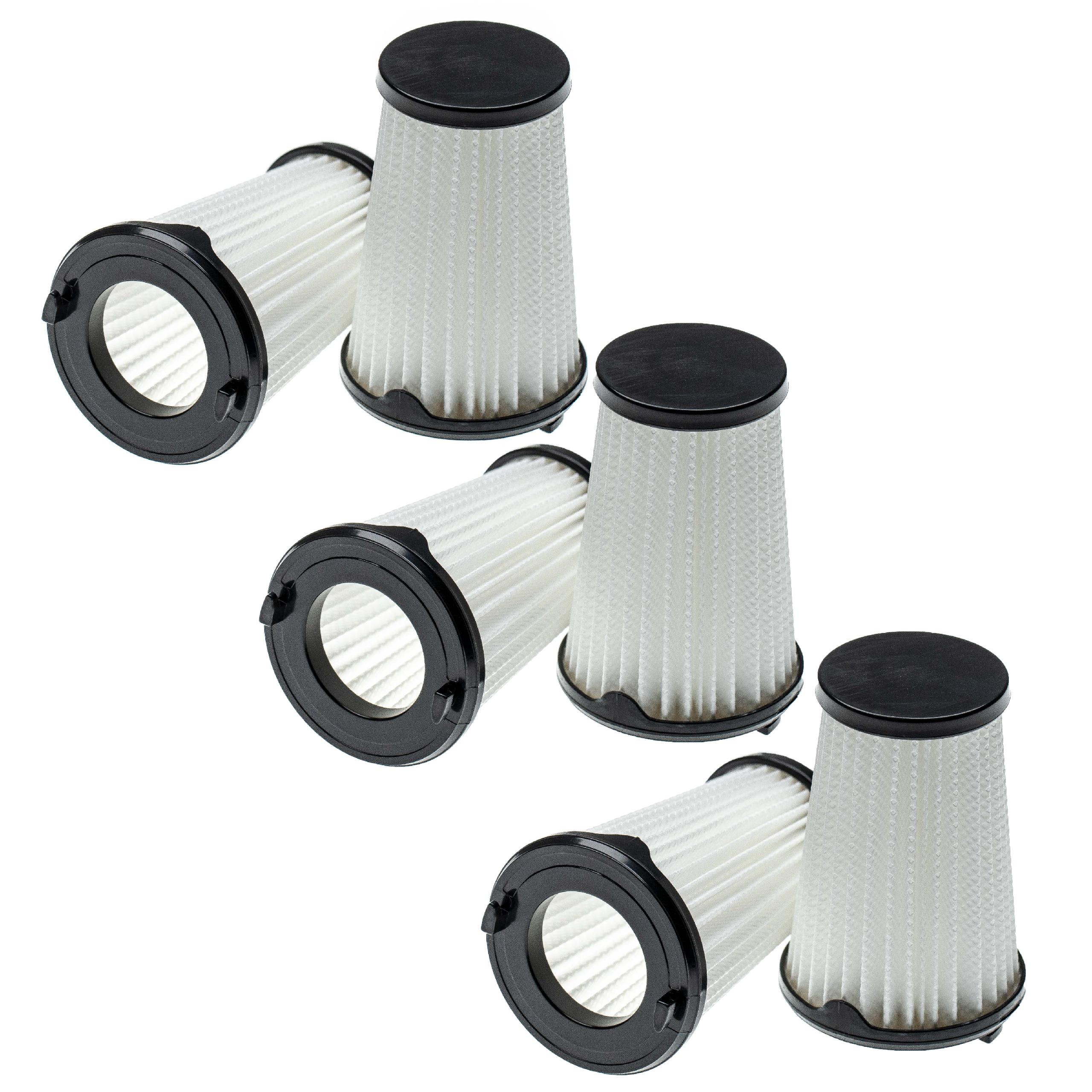 6x Filtro sostituisce AEG AEF150, 9001683755, 90094073100 per aspirapolvere - filtro a lamelle, nero / bianco