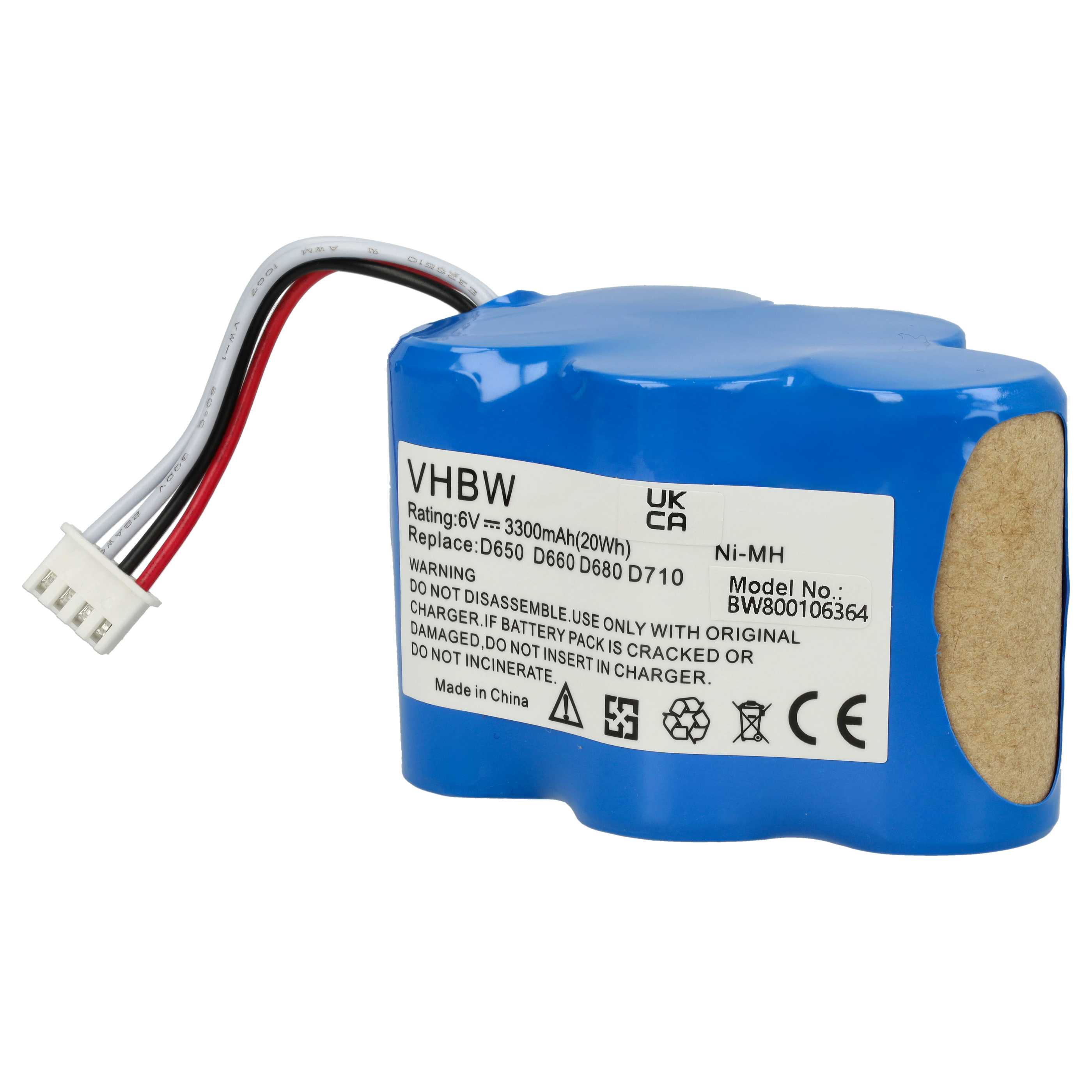 3x Battery replaces 945-0005, 945-0006, 205-0001, 945-0024, LP43SC3300P5 for Hoover etc. 3300mAh, 6V, NiMH