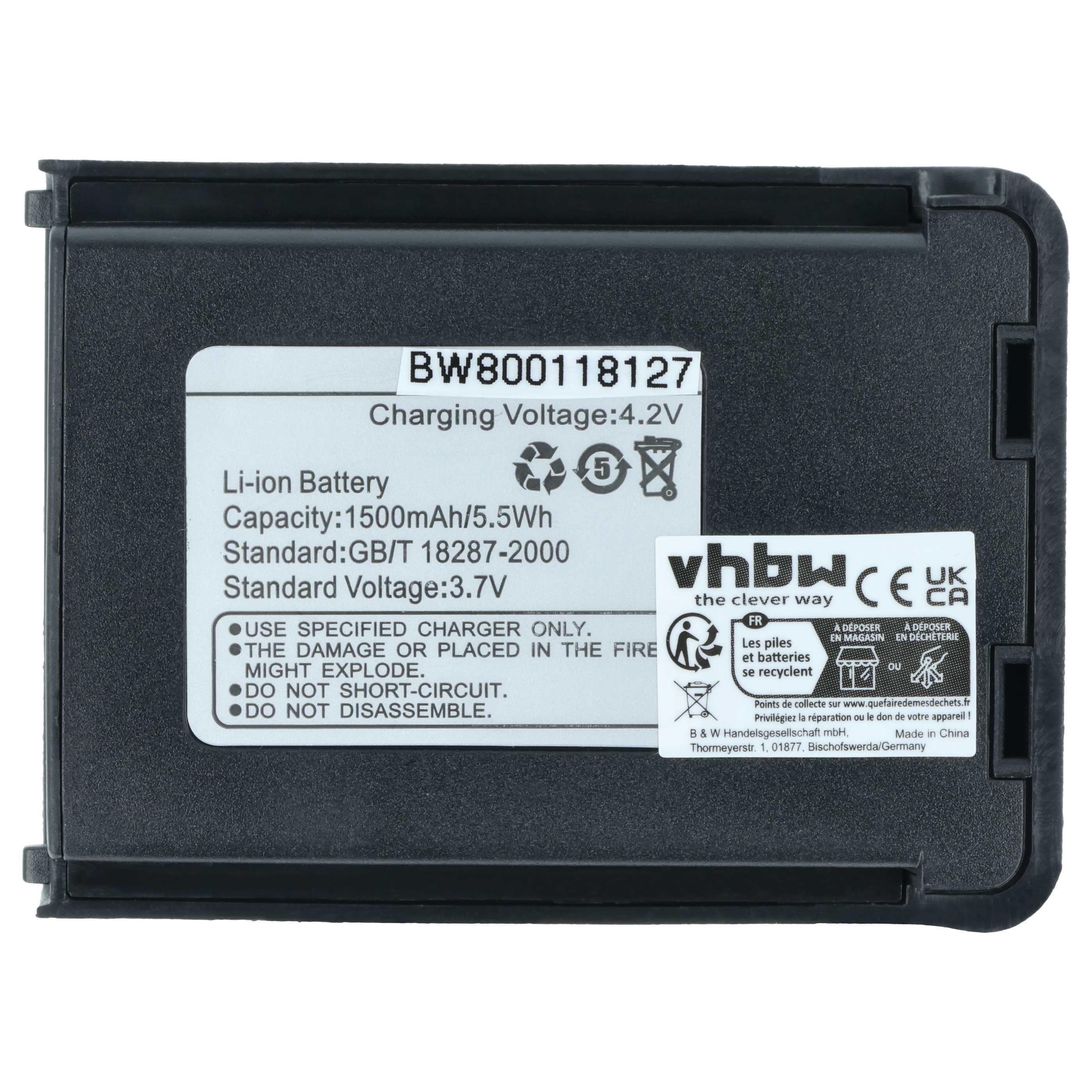 Radio Battery replaces Baofeng BL-3L - 1500 mAh 3.7 V Li-Ion