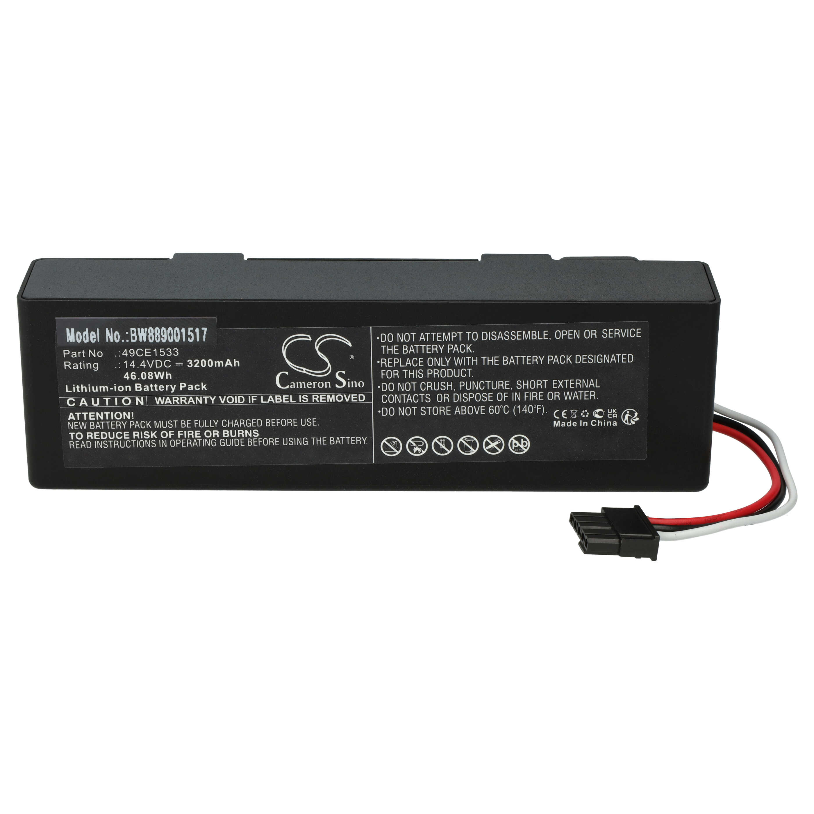 Battery replaces Cecotec 49CE1533 for Cecotec 3200mAh, 14.4V, Li-Ion