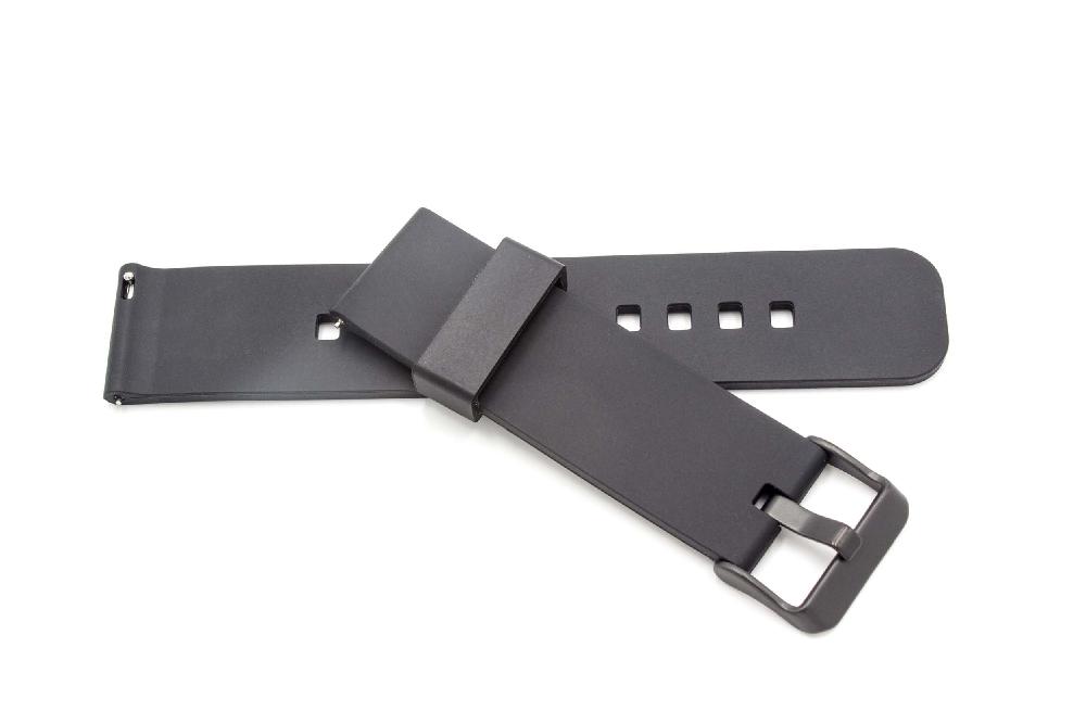 Armband für LG Smartwatch u.a. - 12,2cm + 8,4 cm lang, Silikon, schwarz