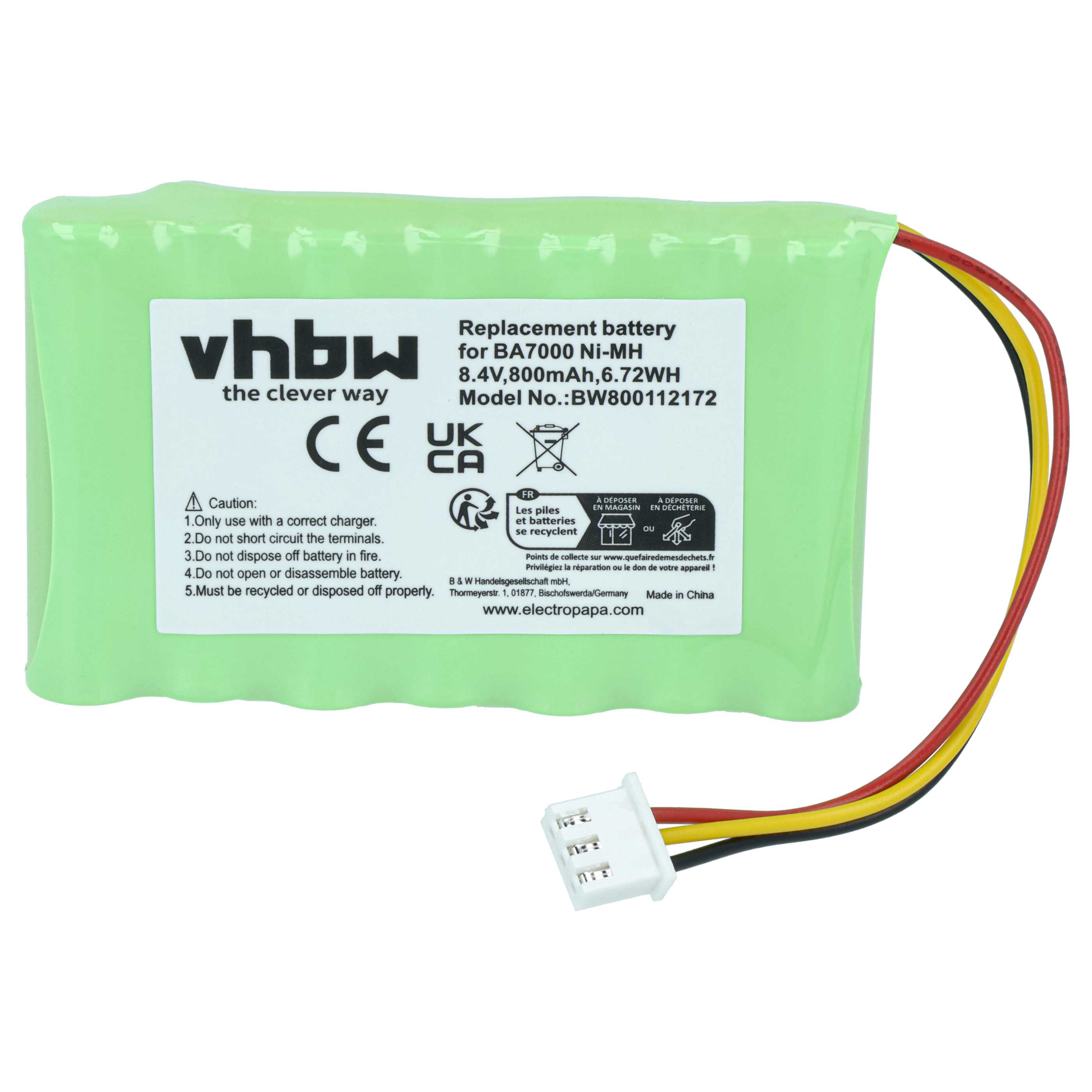 Batteria sostituisce Brother BA-7000, BA7000 per stampante - 800mAh 8,4V NiMH
