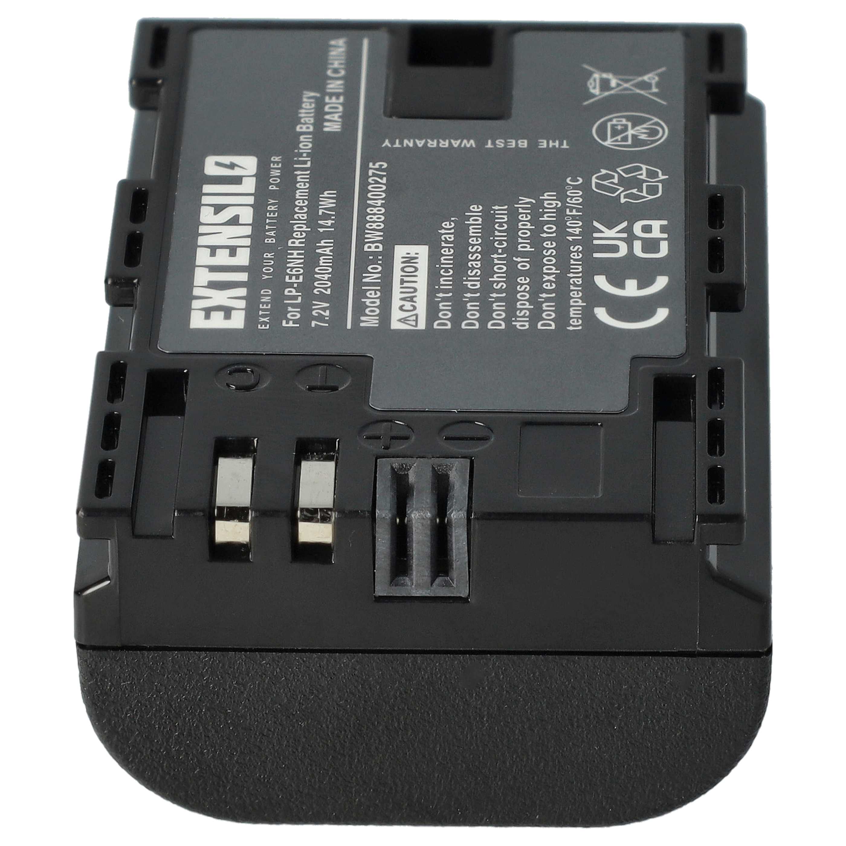 Battery replaces Canon LP-E6, LP-E6NH - 2040mAh, 7.2V, Li-Ion