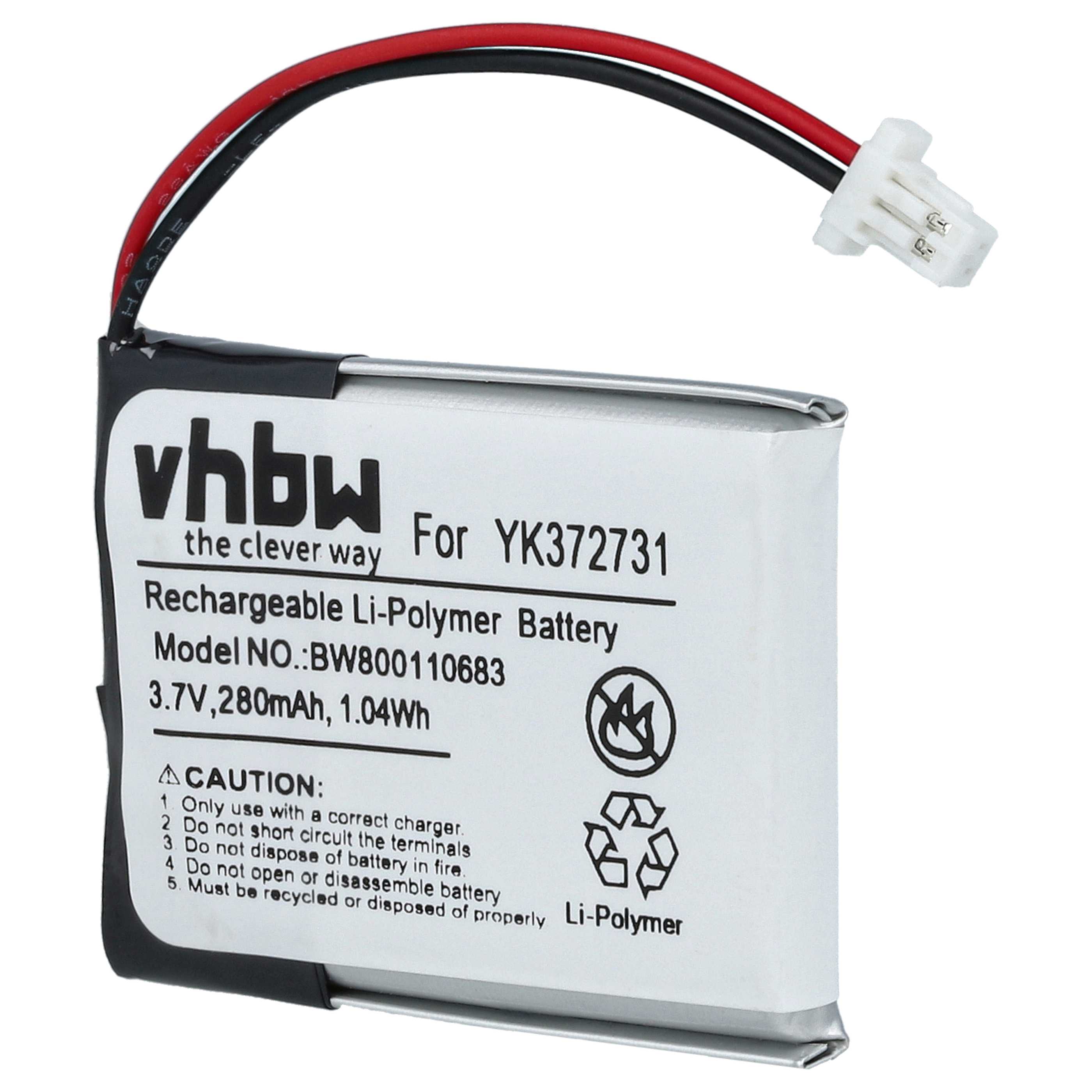 Akumulator do nawigacji GPS zamiennik Golf Buddy YK372731, PL482730 - 280 mAh 3,7 V LiPo