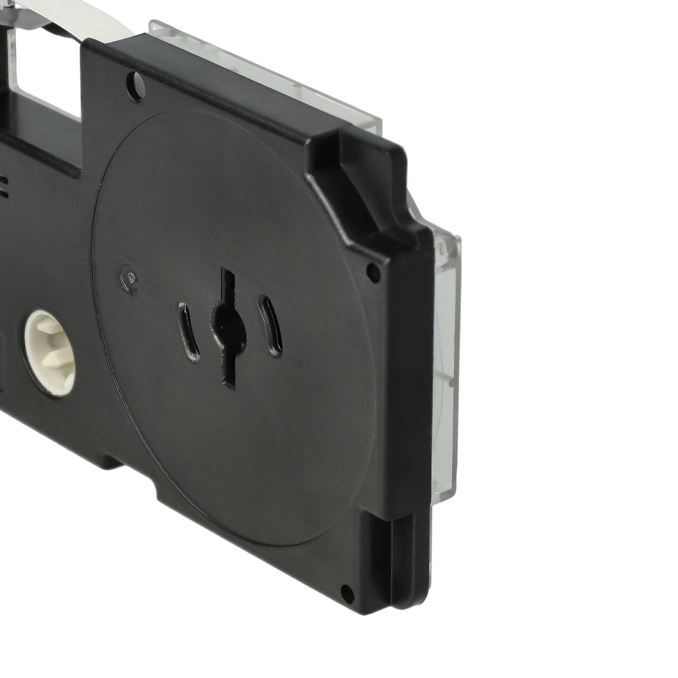 Label Tape replaces Casio XR-6SR1, XR-6SR - 6 mm Black to Silver